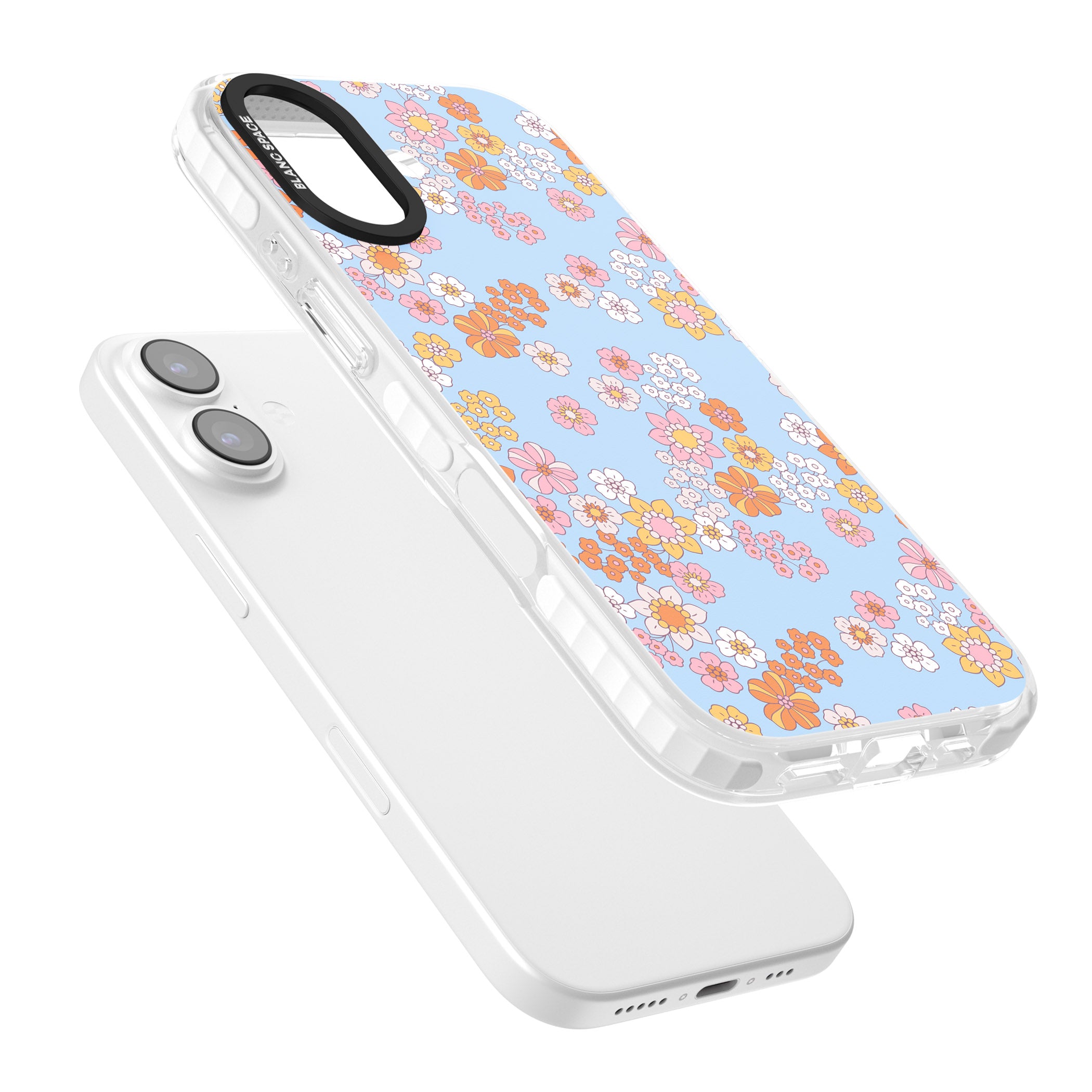 Lake Blue Flower Mix iPhone 17 Impact Pro Clear Phone Case Colours