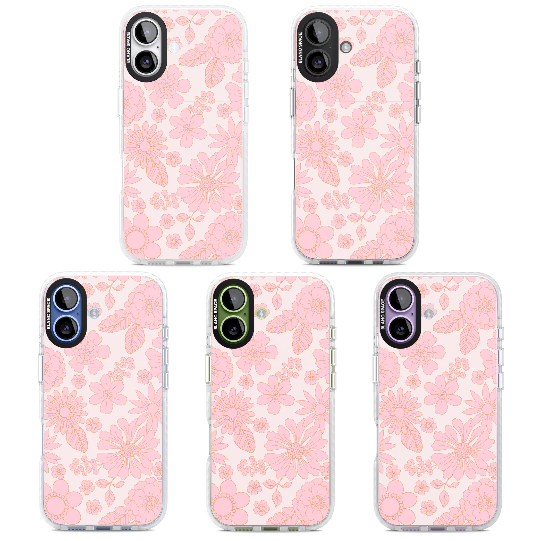 Gentle Pink Flowers iPhone 17 Impact Pro Clear Phone Case APT Impact Protection