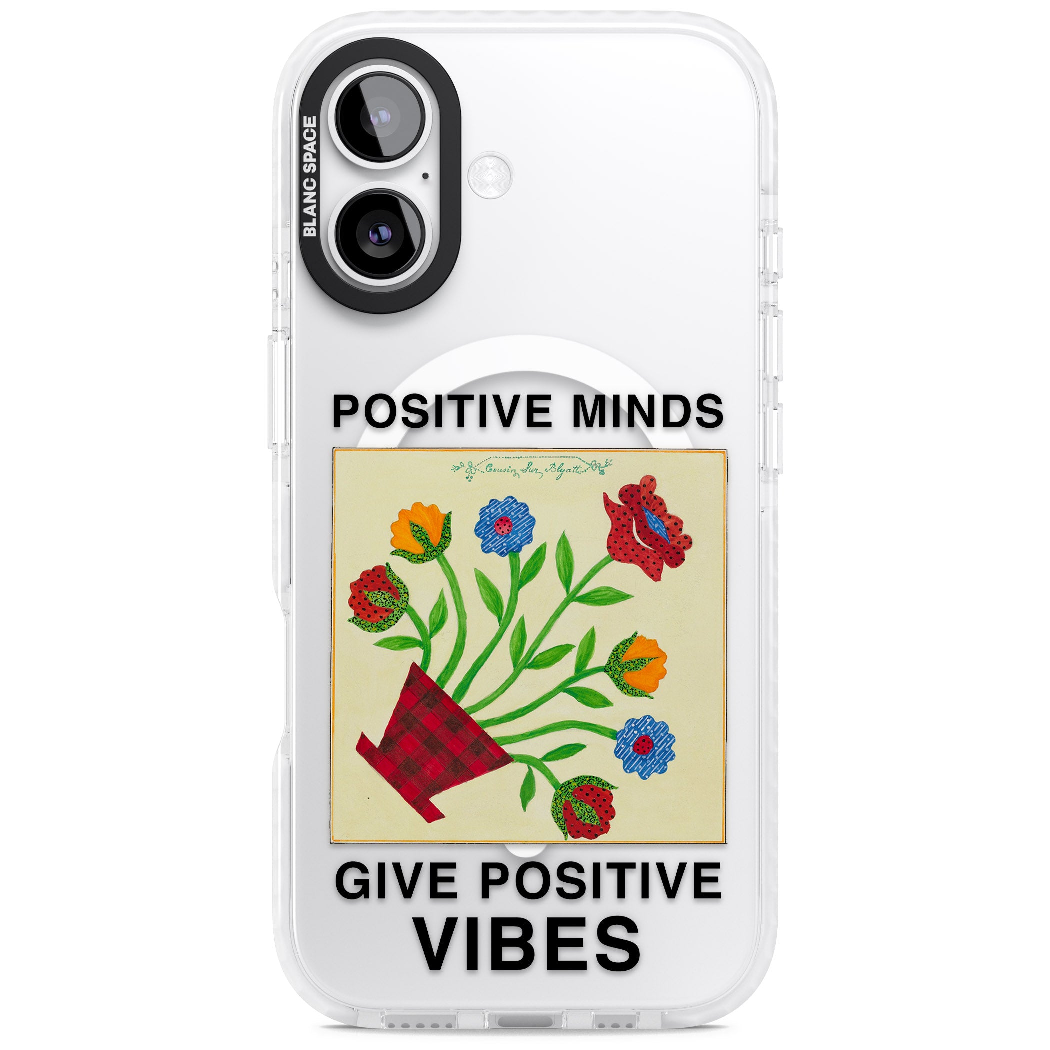 Positive Minds Give Positive Vibes iPhone 17 Impact Pro Clear Phone Case