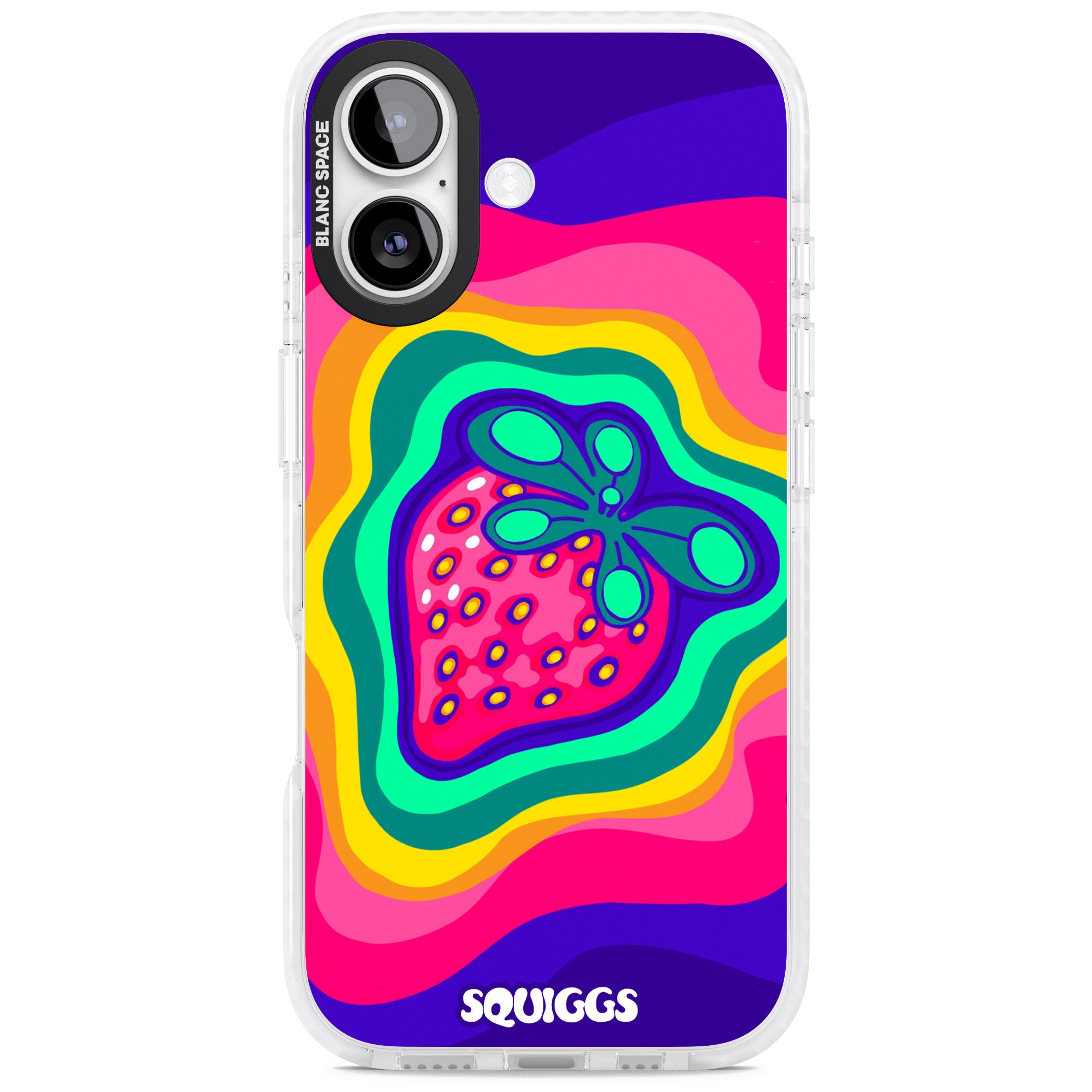 Strawberry Rainbow iPhone 17 Impact Pro Clear Phone Case