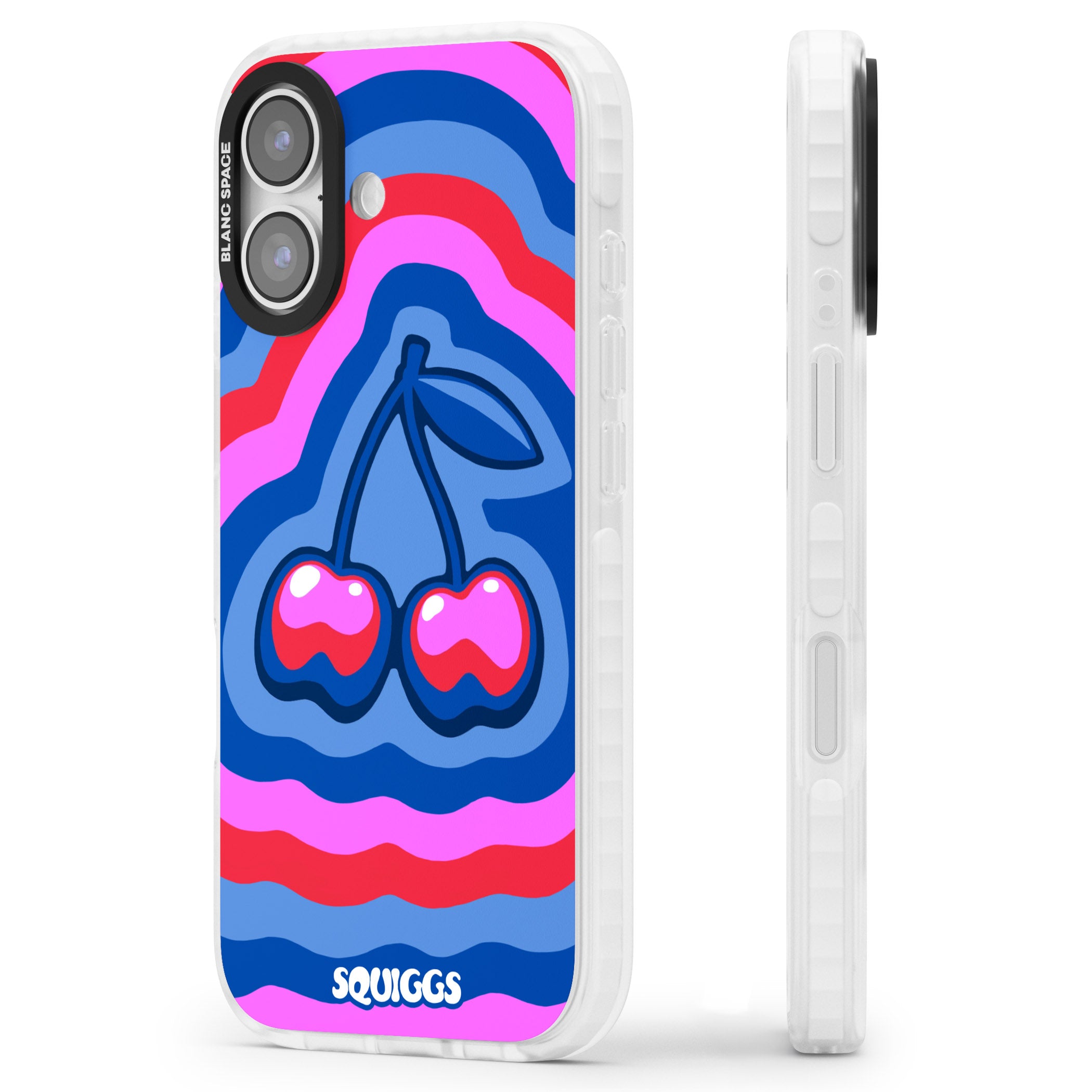 Cherry Rainbow iPhone 17 Impact Pro Clear Phone Case Side Profile