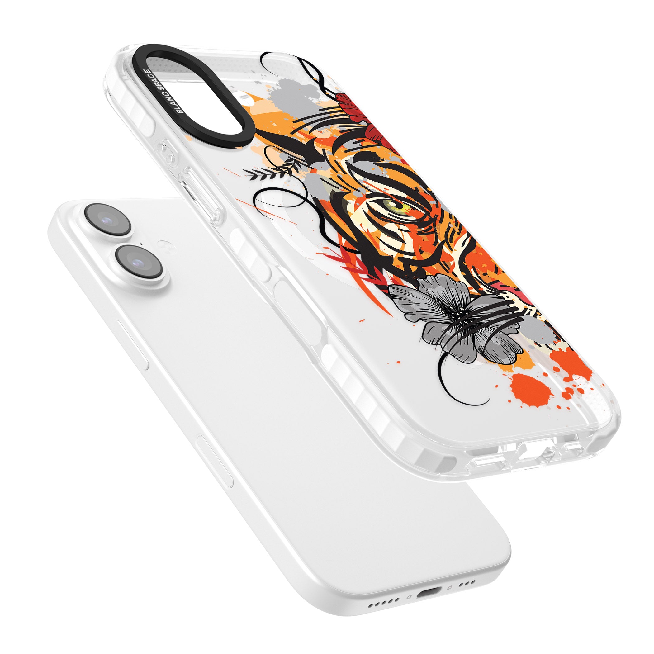 Sugar Skull Tiger iPhone 17 Impact Pro Clear Phone Case Colours