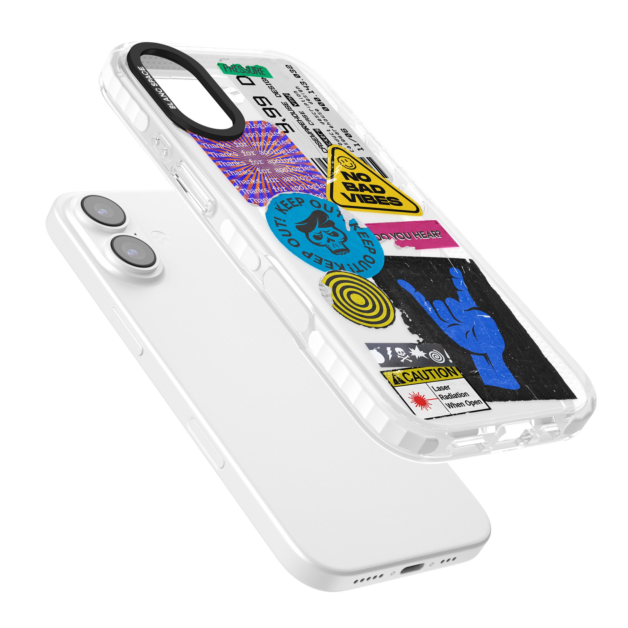 No Bad Vibes Sticker Mix iPhone 17 Impact Pro Clear Phone Case Colours