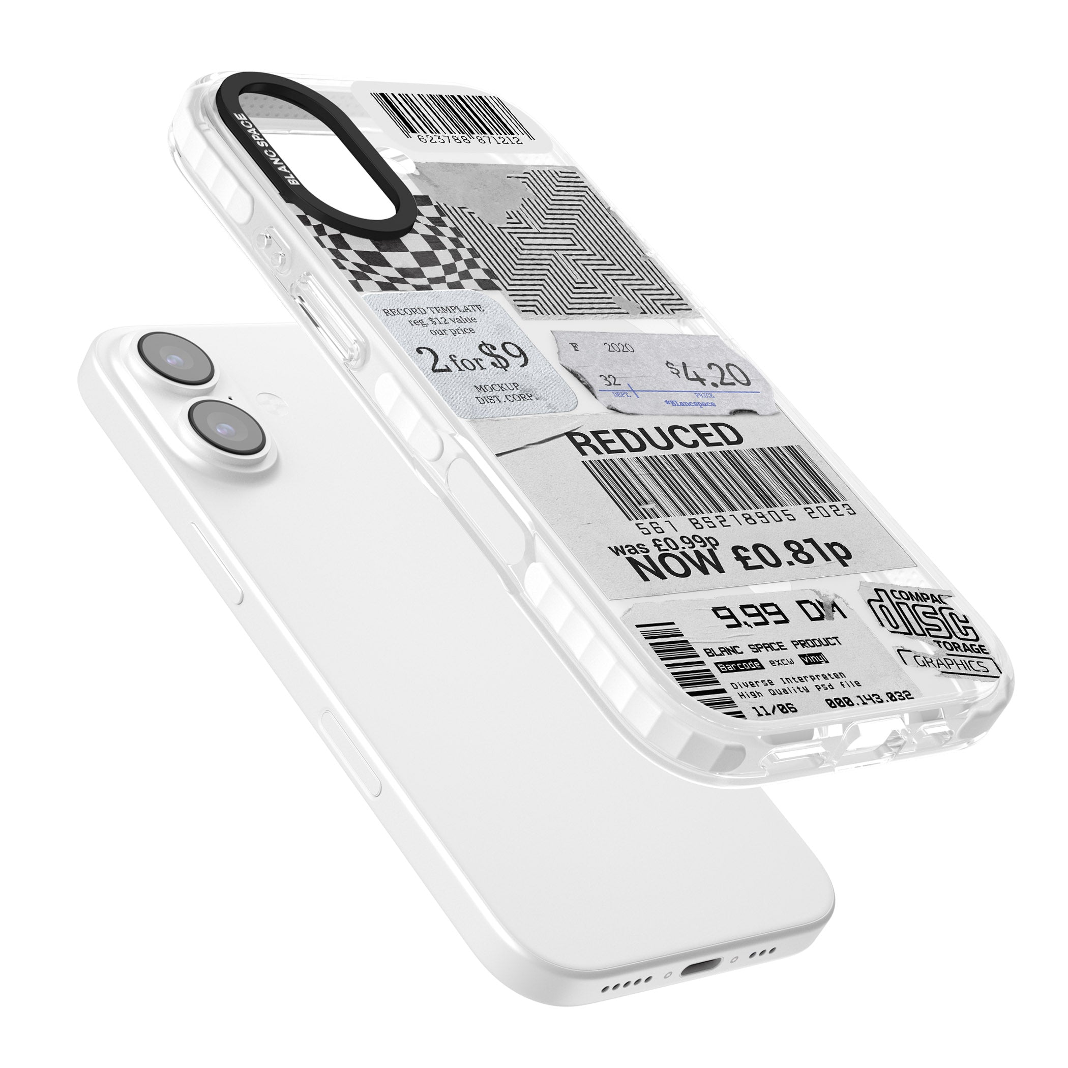 White Sticker Mix iPhone 17 Impact Pro Clear Phone Case Colours