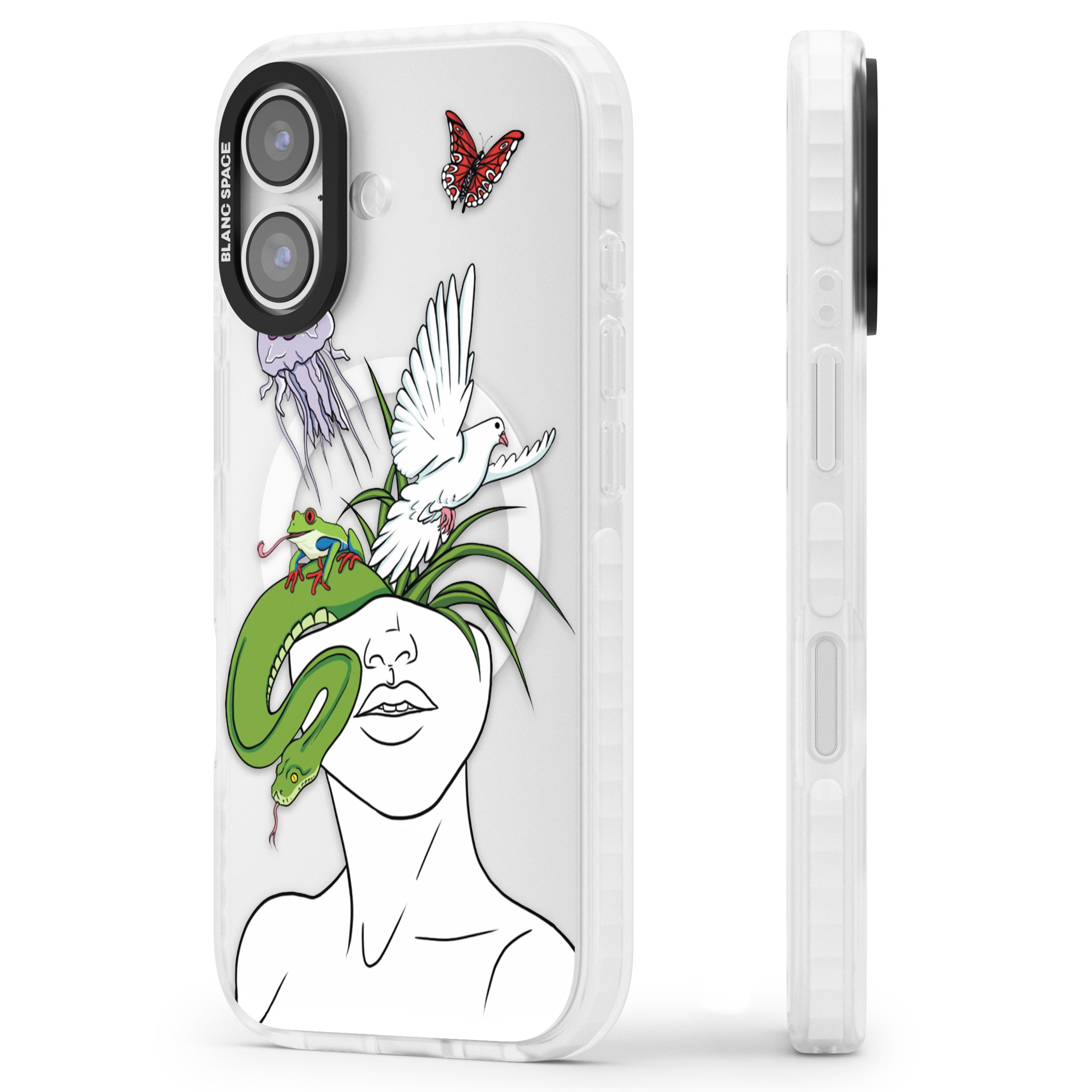 Wild Thoughts iPhone 17 Impact Pro Clear Phone Case Side Profile