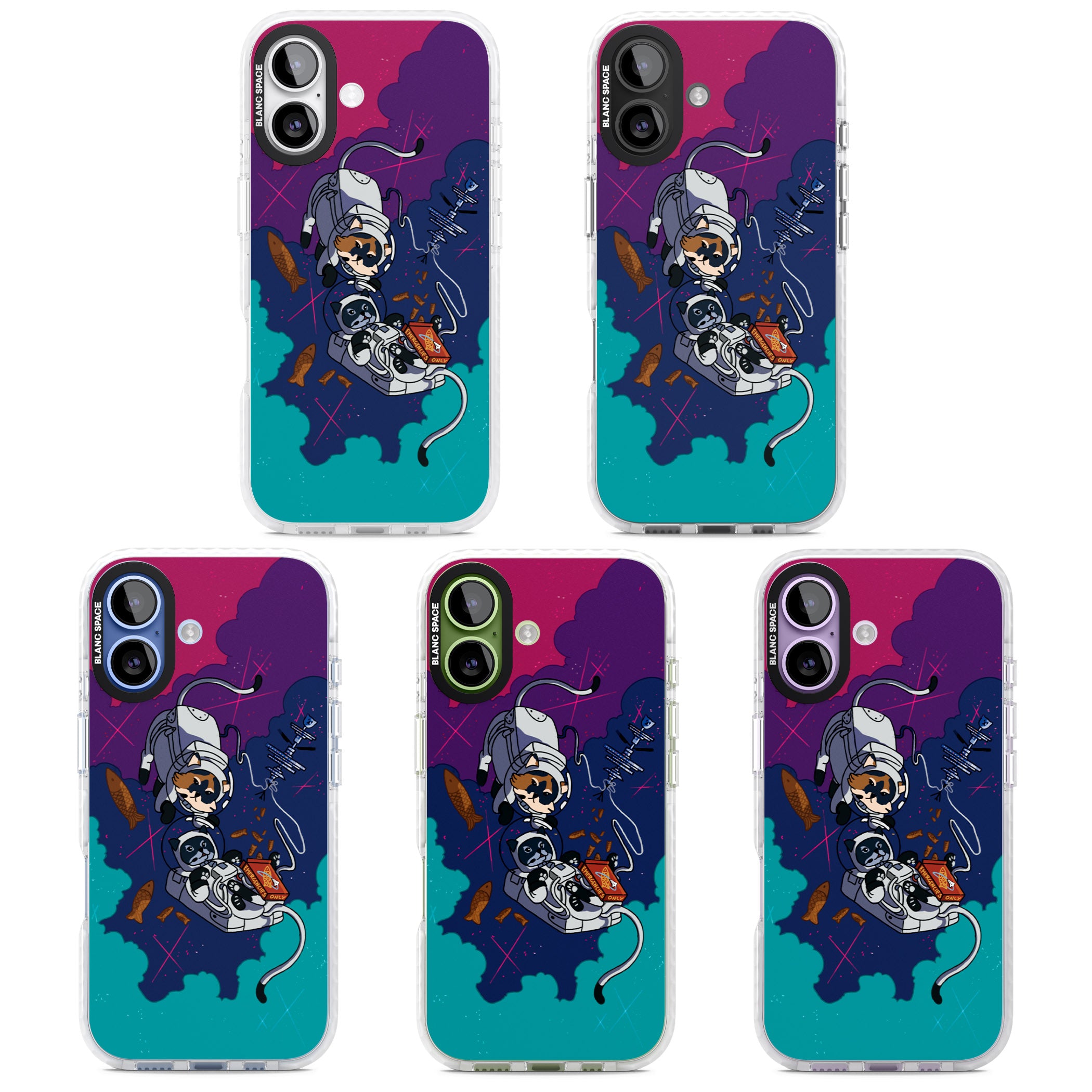 Cats In Space iPhone 17 Impact Pro Clear Phone Case APT Impact Protection
