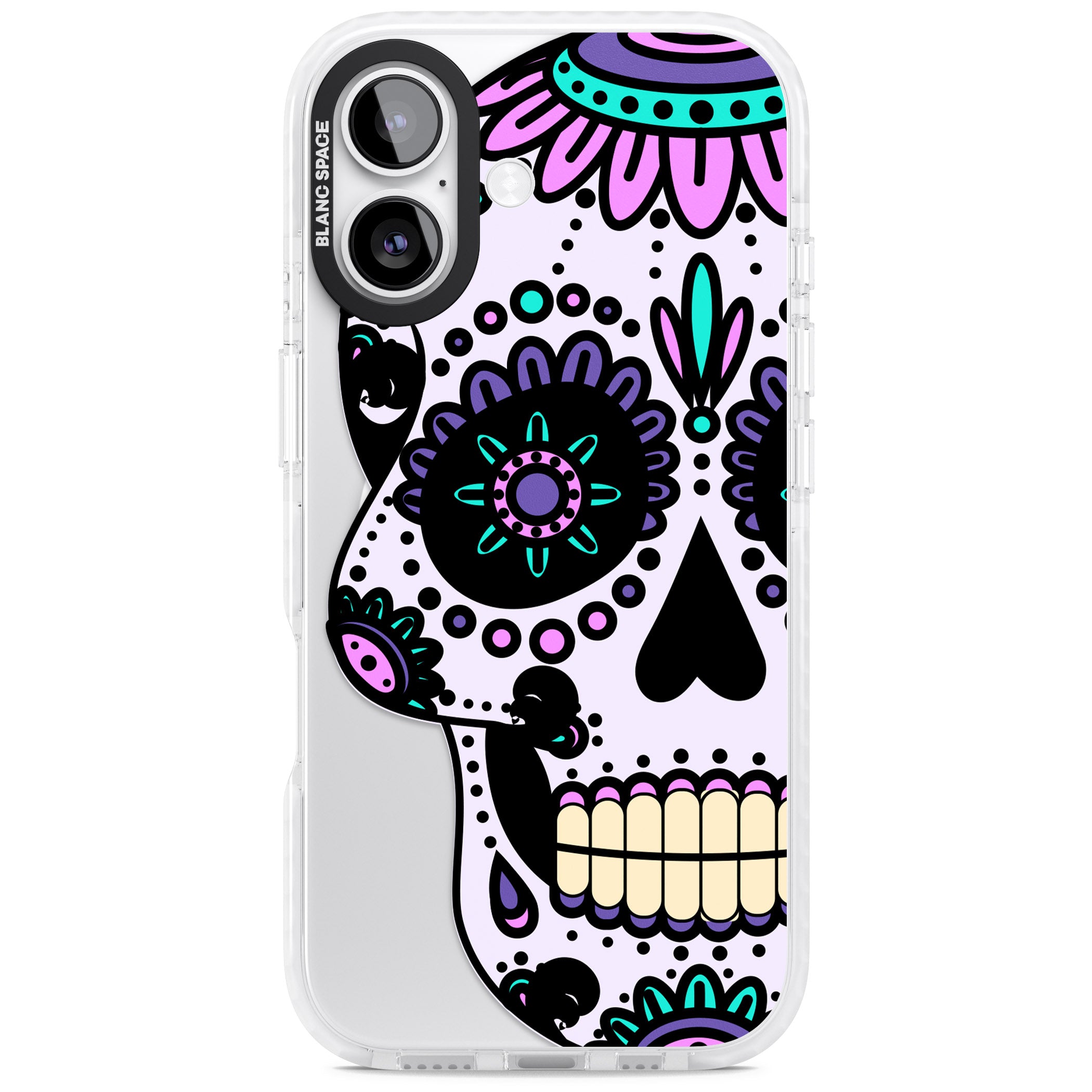 Violet Sugar Skull iPhone 17 Impact Pro Clear Phone Case