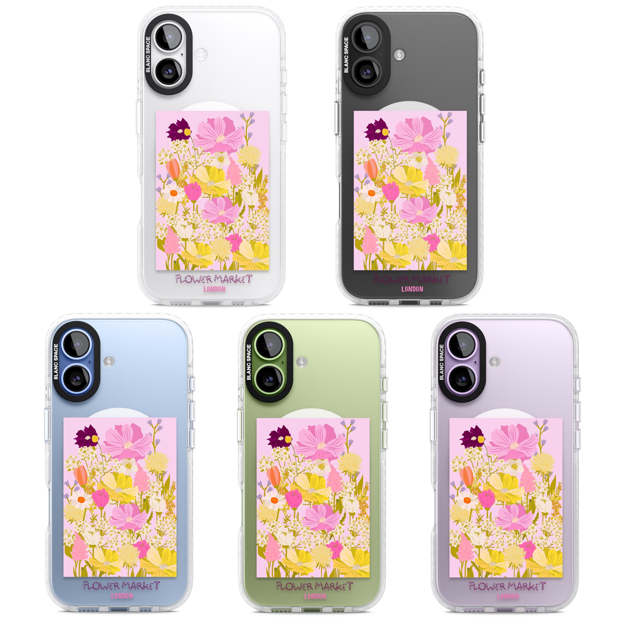 Flower Market iPhone 17 Impact Pro Clear Phone Case APT Impact Protection