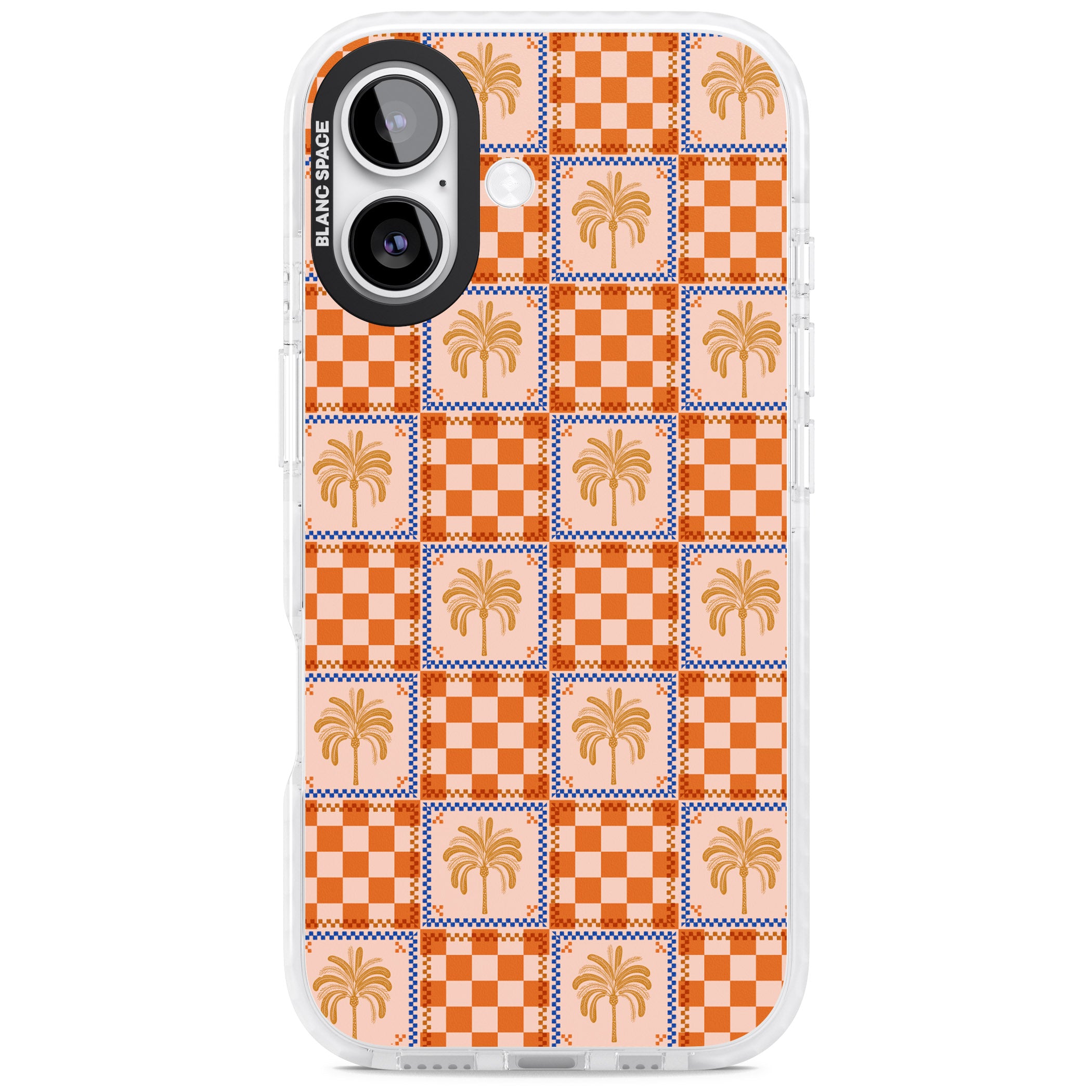 Terracotta Summer Checked iPhone 17 Impact Pro Clear Phone Case