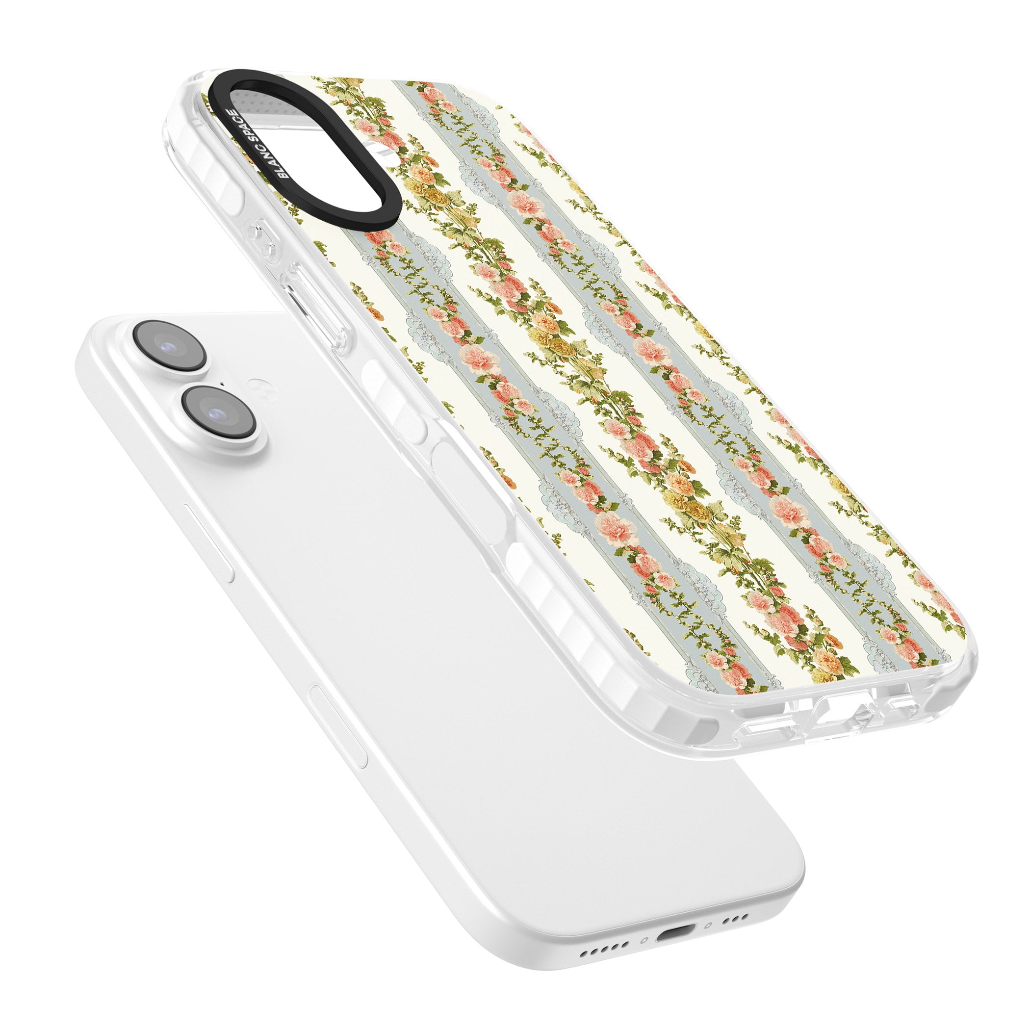 Vintage Floral Stripes iPhone 17 Impact Pro Clear Phone Case Colours