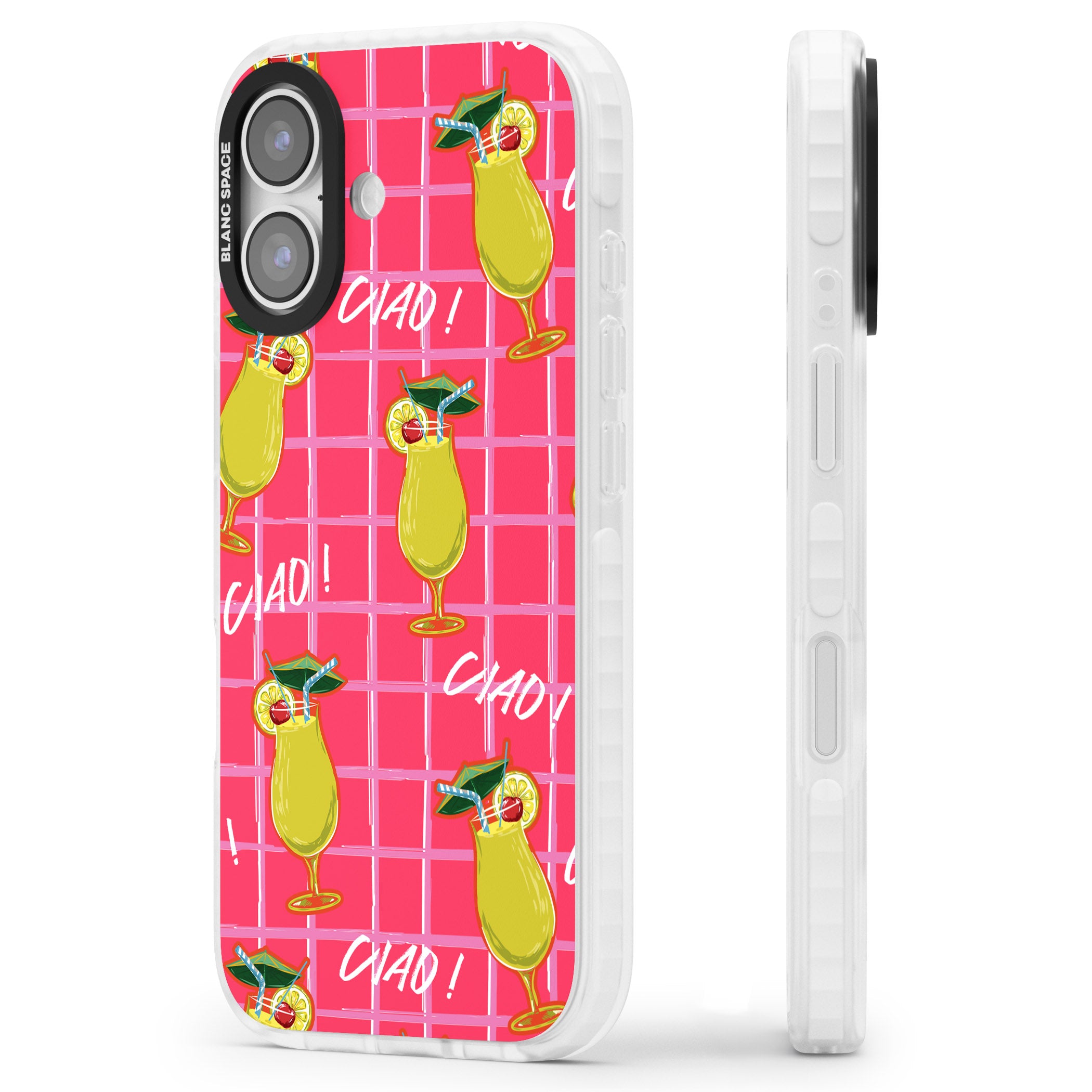 Ciao Lemons iPhone 17 Impact Pro Clear Phone Case Side Profile