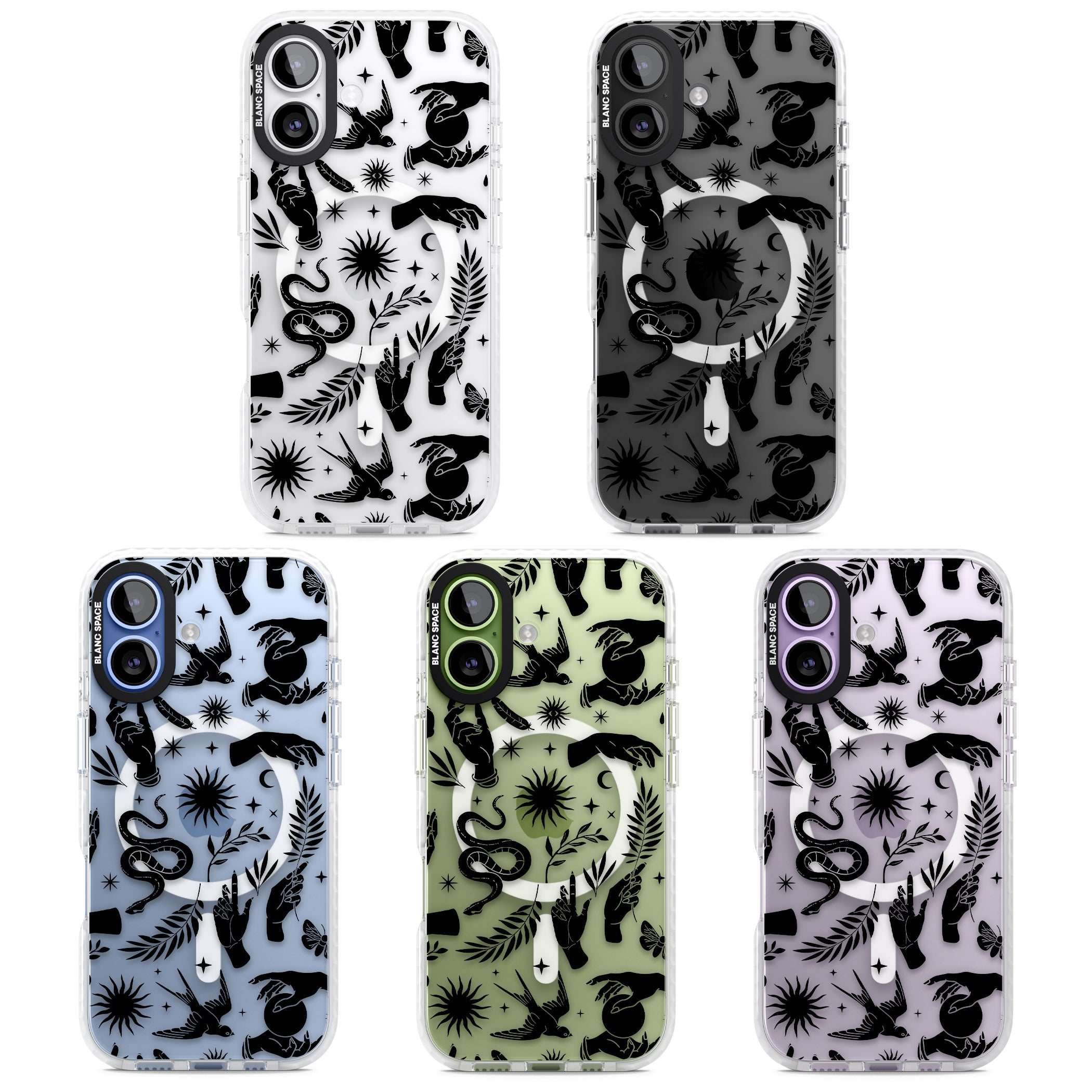 Celestial Pattern (Black) iPhone 17 Impact Pro Clear Phone Case APT Impact Protection