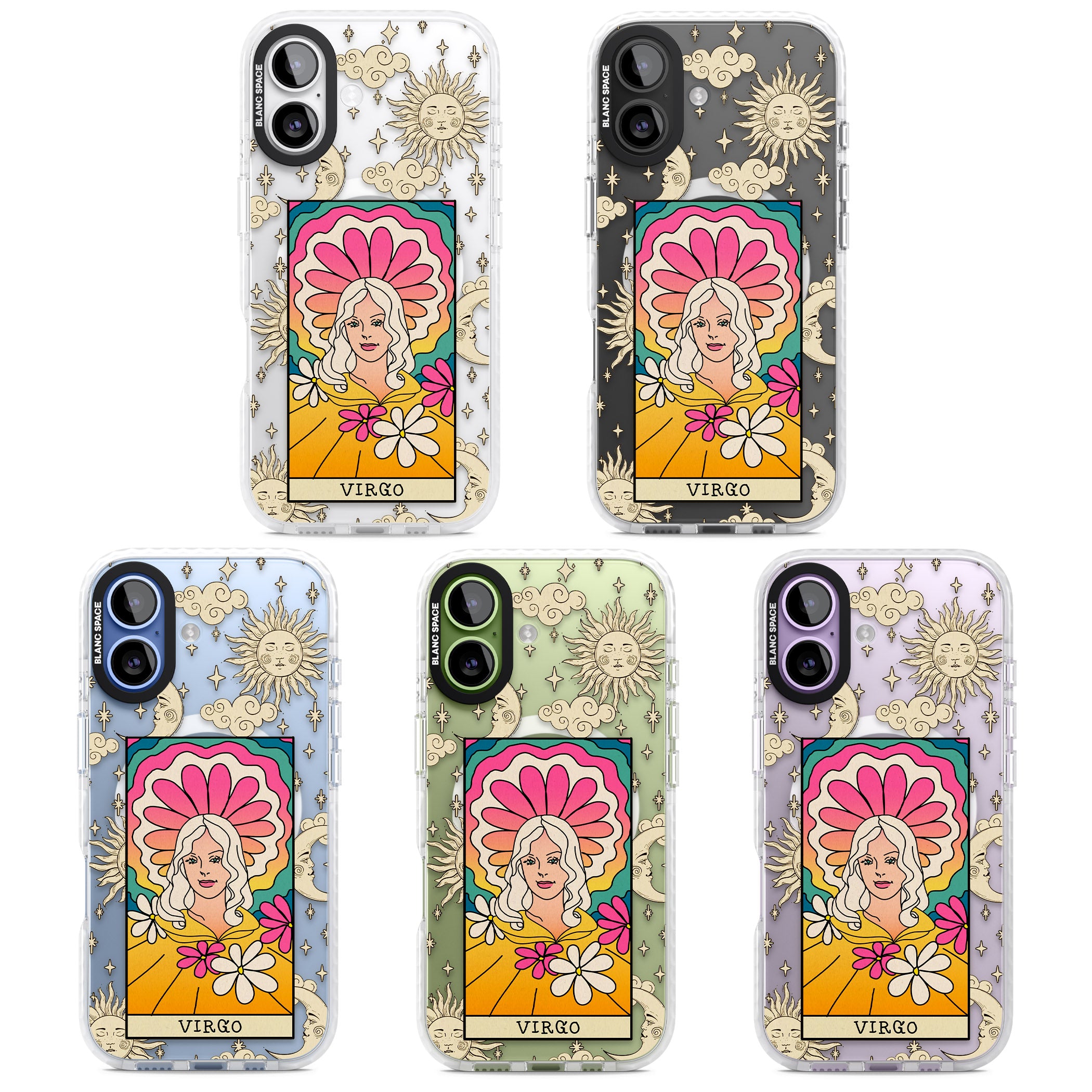 Celestial Zodiac Virgo iPhone 17 Impact Pro Clear Phone Case APT Impact Protection