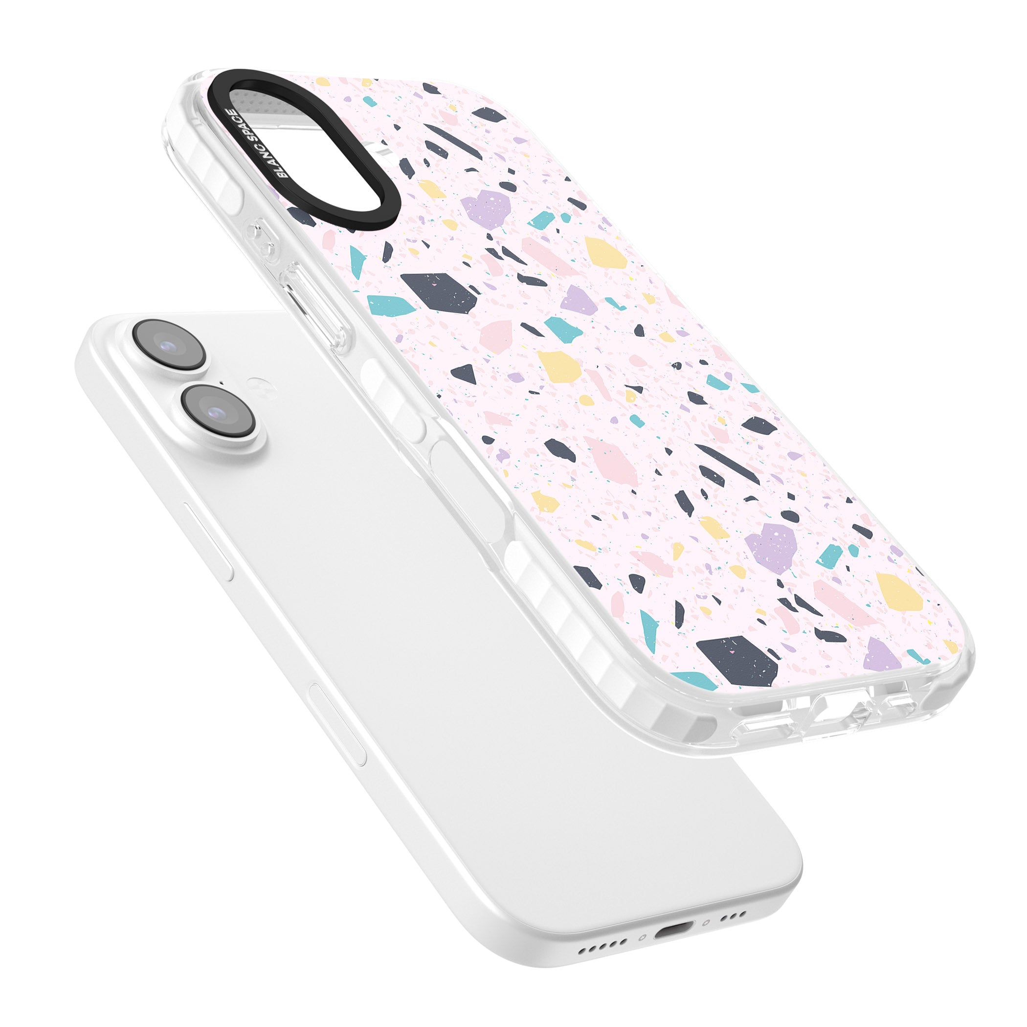 Pink, Purple & Turquoise Terrazzo Pattern iPhone 17 Impact Pro Clear Phone Case Colours