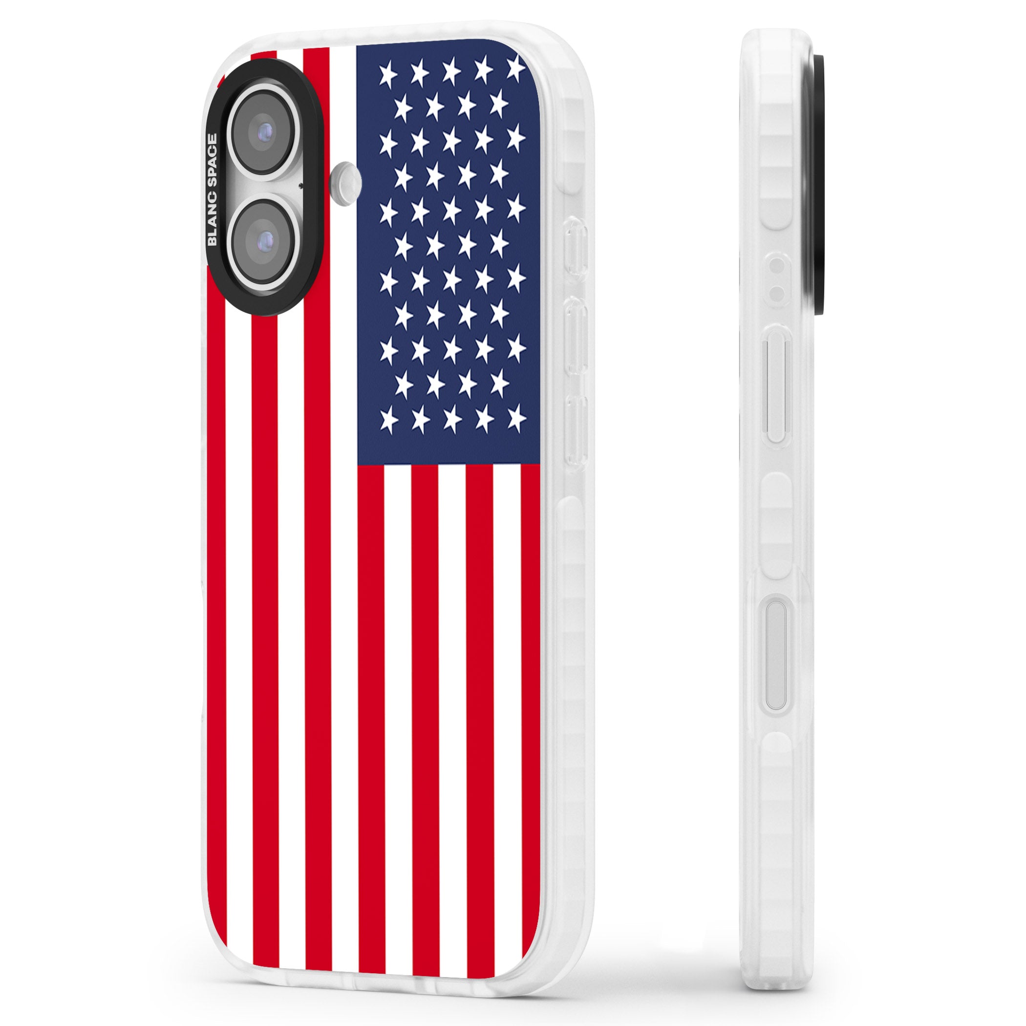 American Flag iPhone 17 Impact Pro Clear Phone Case Side Profile