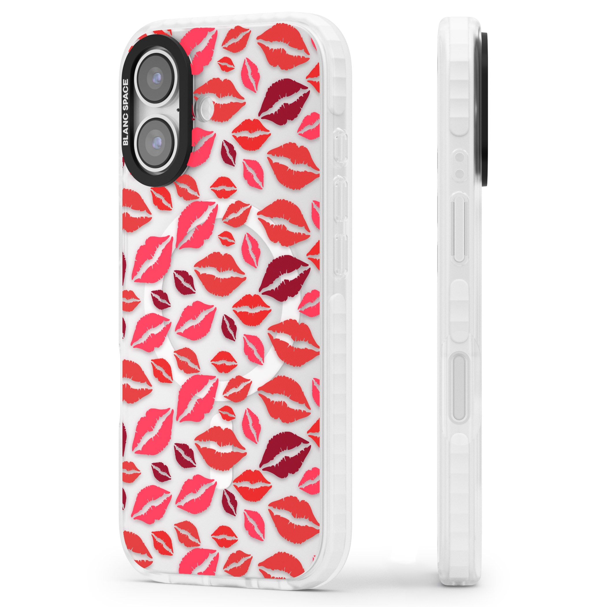 Lips Pattern iPhone 17 Impact Pro Clear Phone Case Side Profile