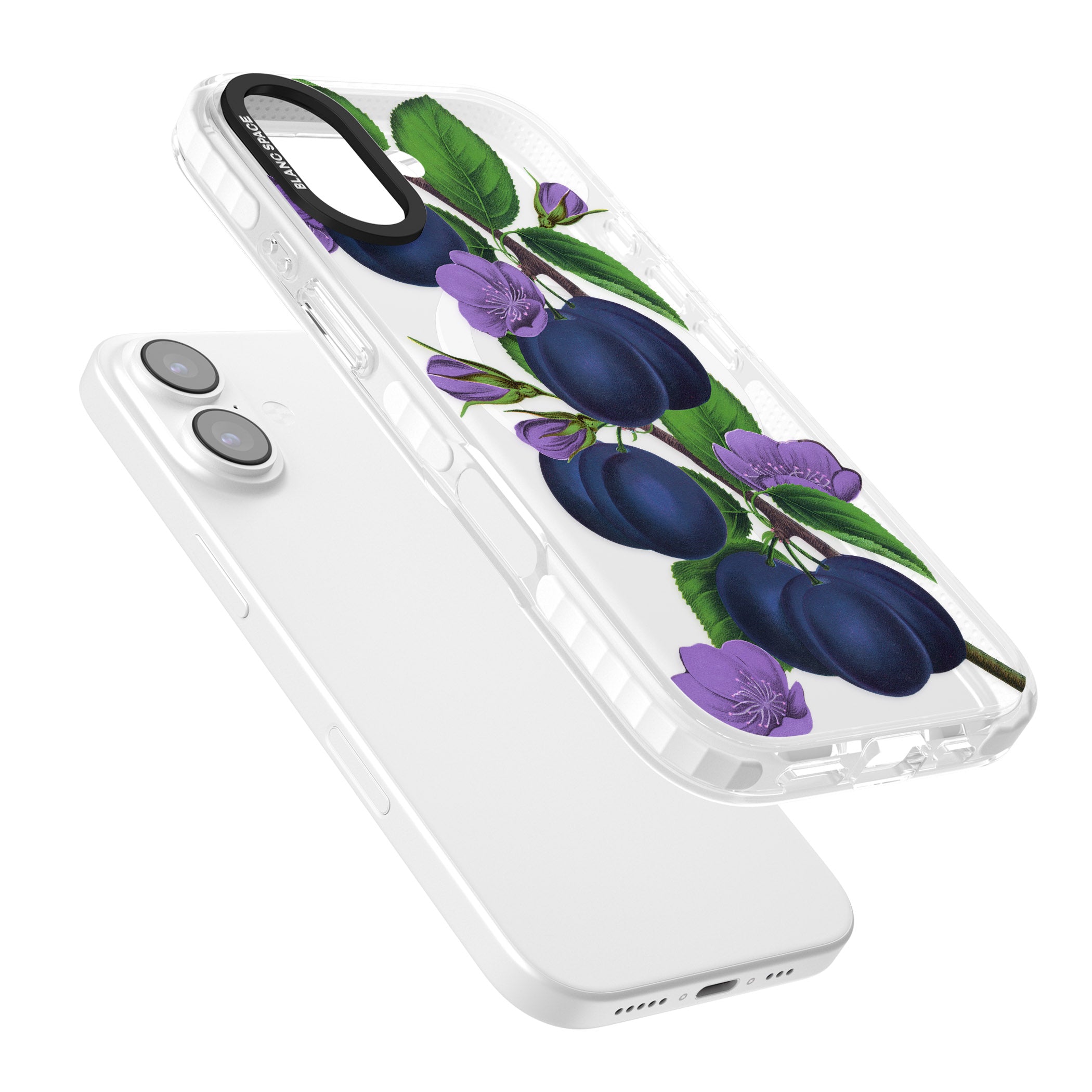 Vintage Painted Plums iPhone 17 Impact Pro Clear Phone Case Colours