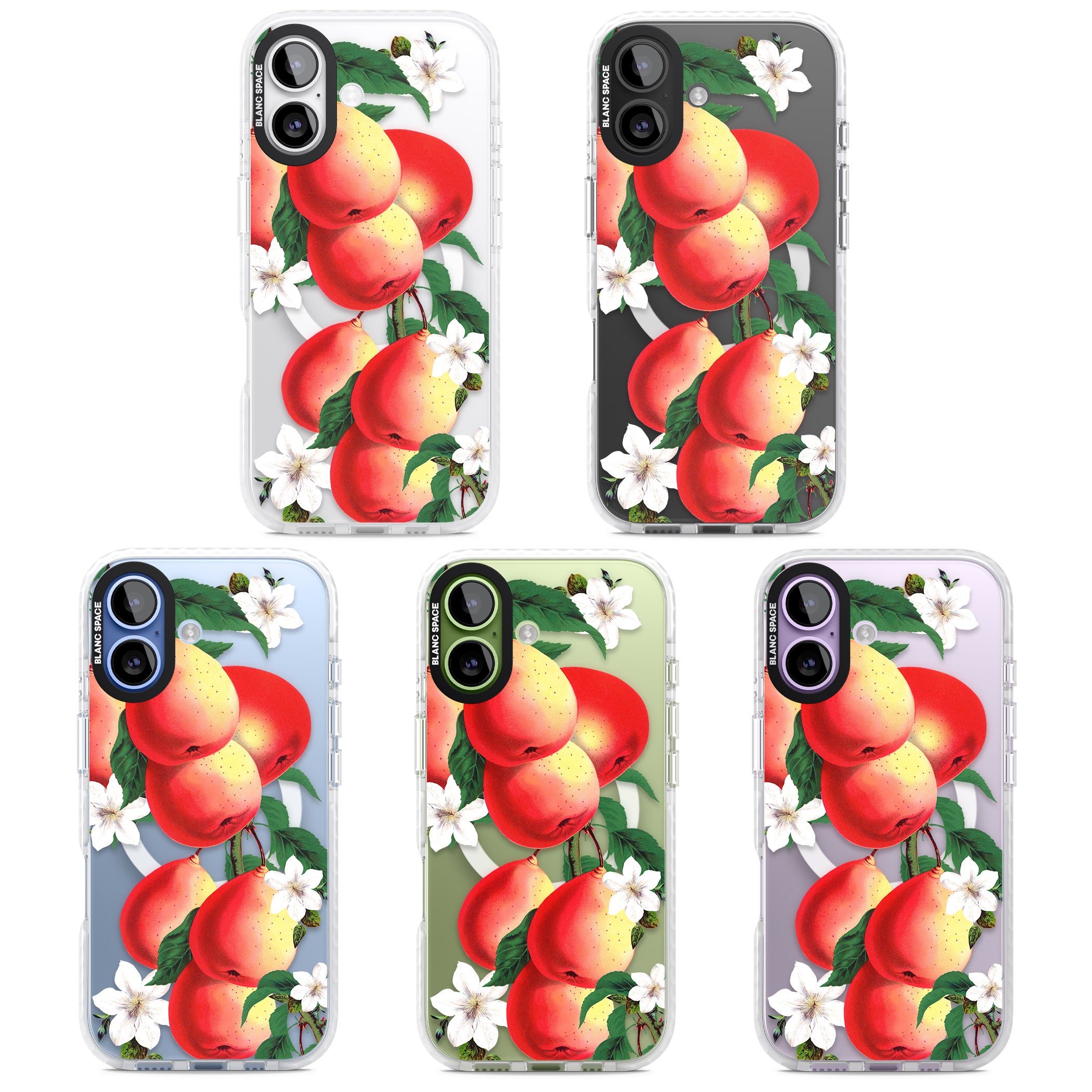 Vintage Painted Peaches iPhone 17 Impact Pro Clear Phone Case APT Impact Protection