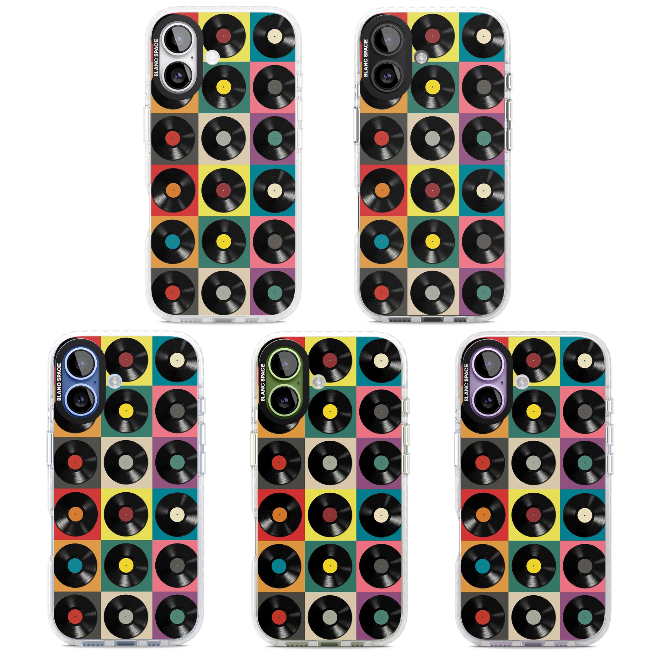 Vinyl Record Pattern iPhone 17 Impact Pro Clear Phone Case APT Impact Protection