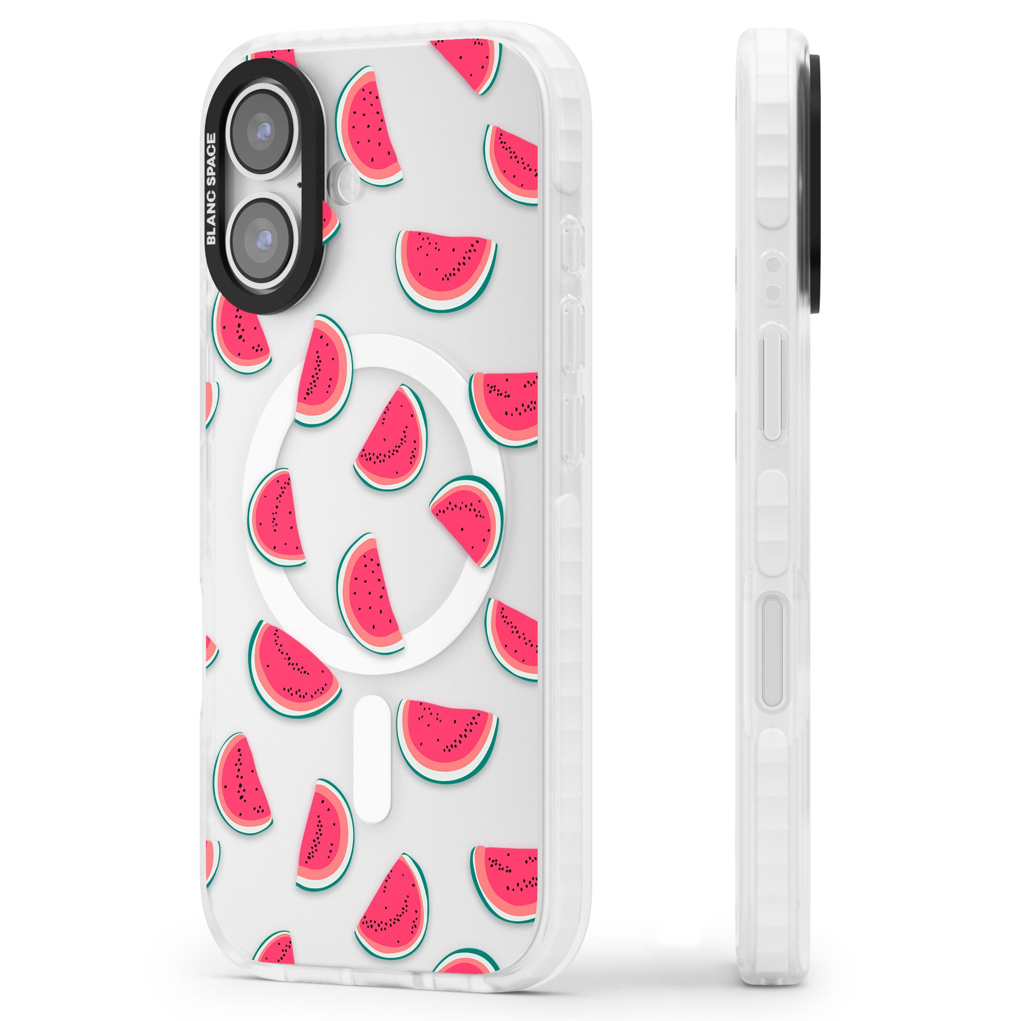 Watermelon Slices iPhone 17 Impact Pro Clear Phone Case Side Profile
