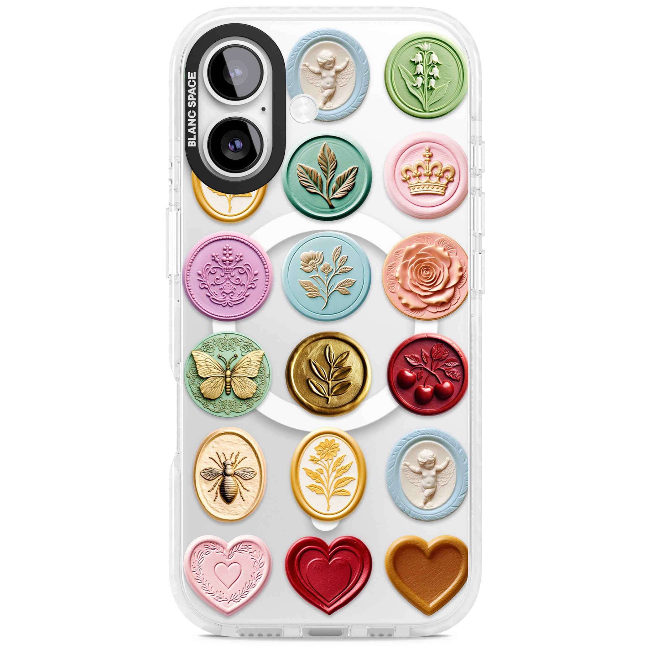 Vintage Wax Seal Pattern iPhone 17 Impact Pro Clear Phone Case