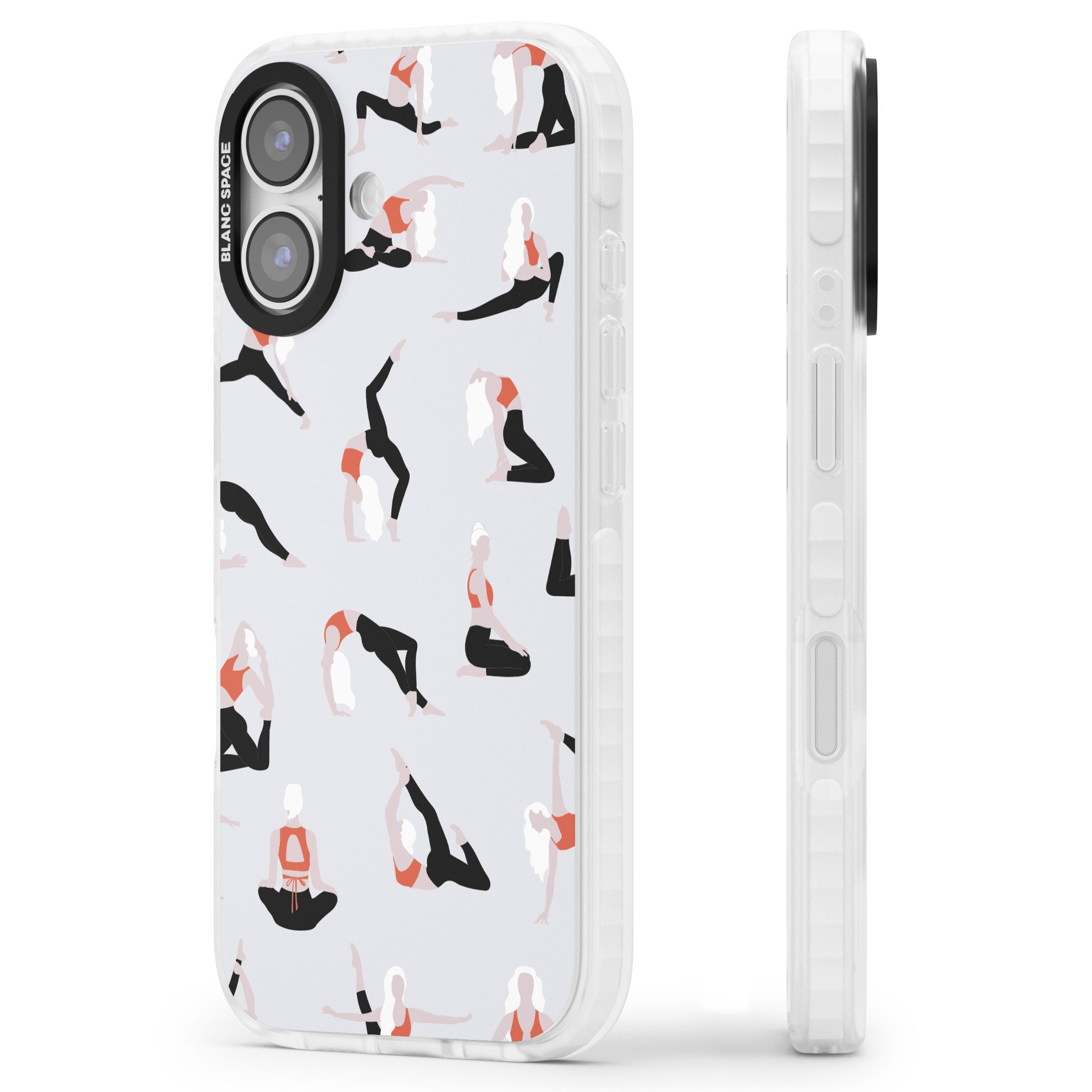 Yoga Poses Standard iPhone 17 Impact Pro Clear Phone Case Side Profile