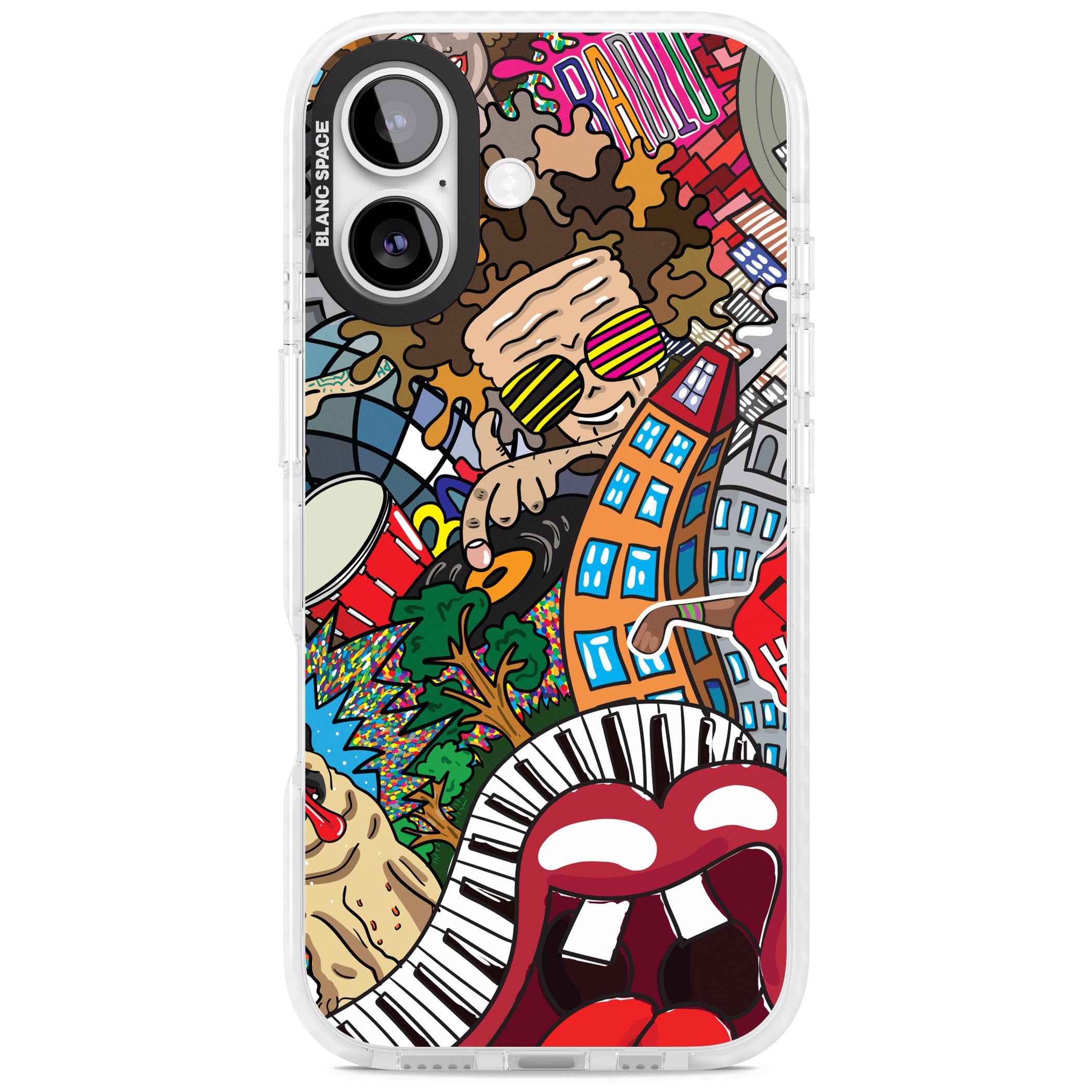 Funky Music City iPhone 17 Impact Pro Clear Phone Case