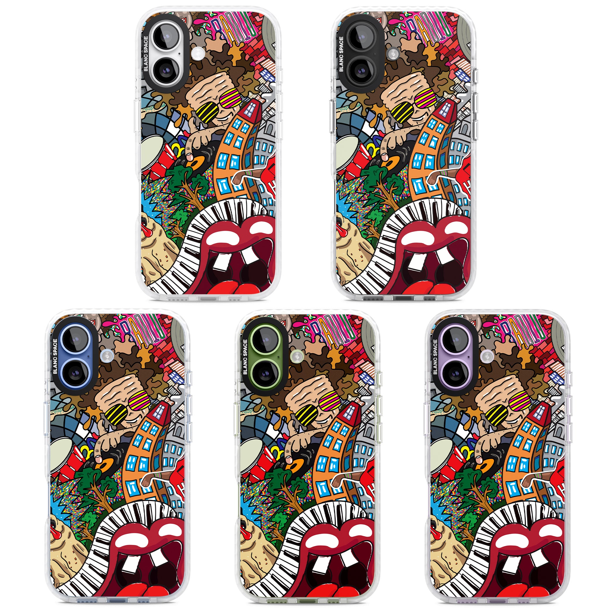 Funky Music City iPhone 17 Impact Pro Clear Phone Case APT Impact Protection