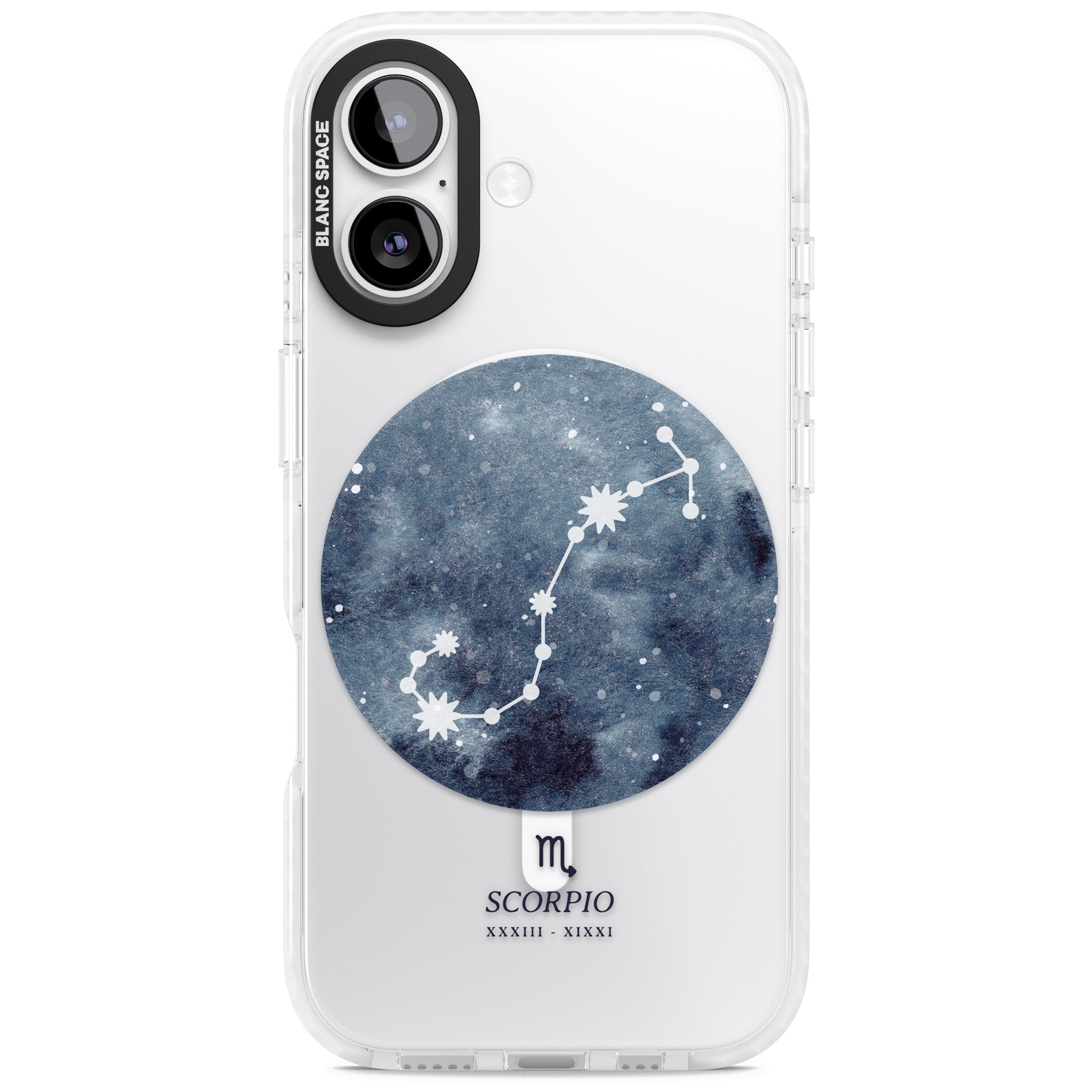 Scorpio Zodiac Blue iPhone 17 Impact Pro Clear Phone Case