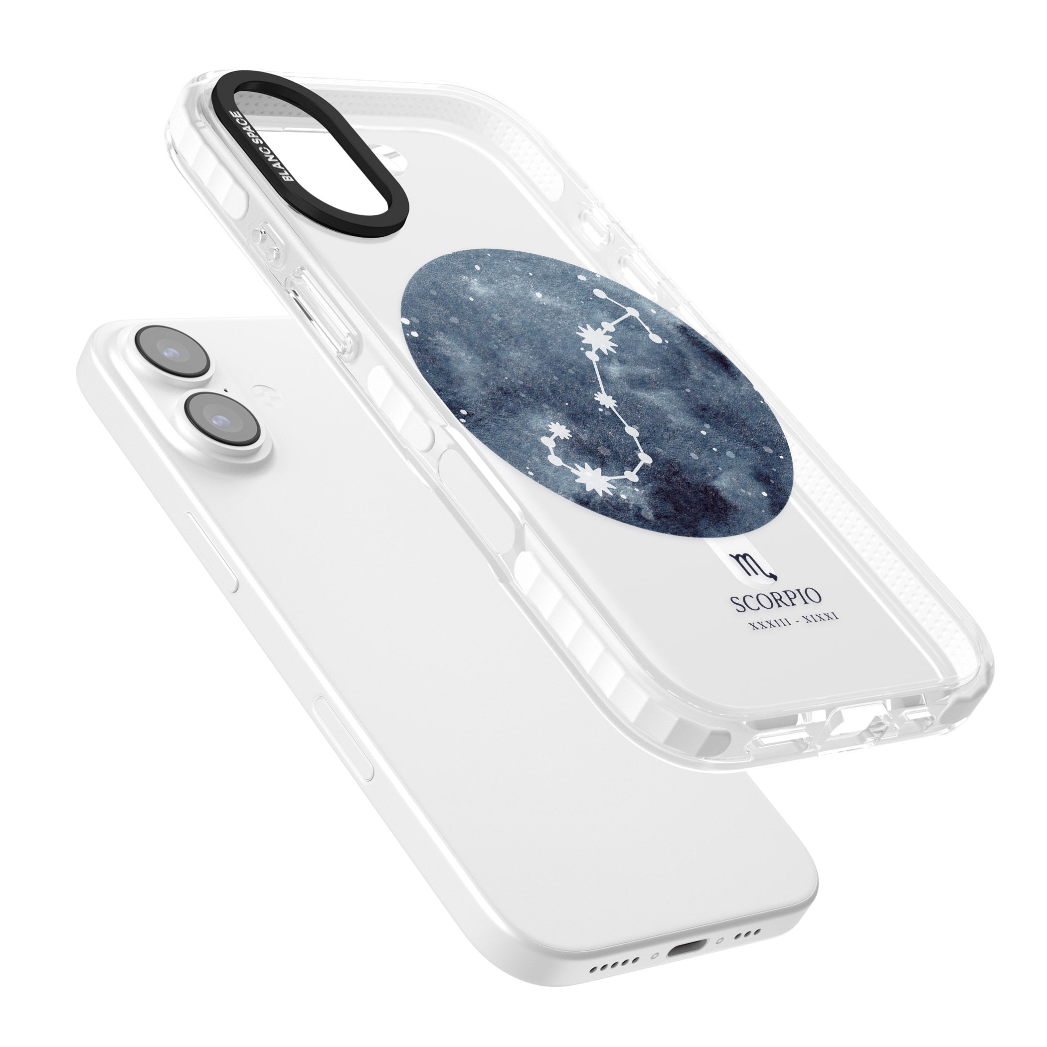 Scorpio Zodiac Blue iPhone 17 Impact Pro Clear Phone Case Colours