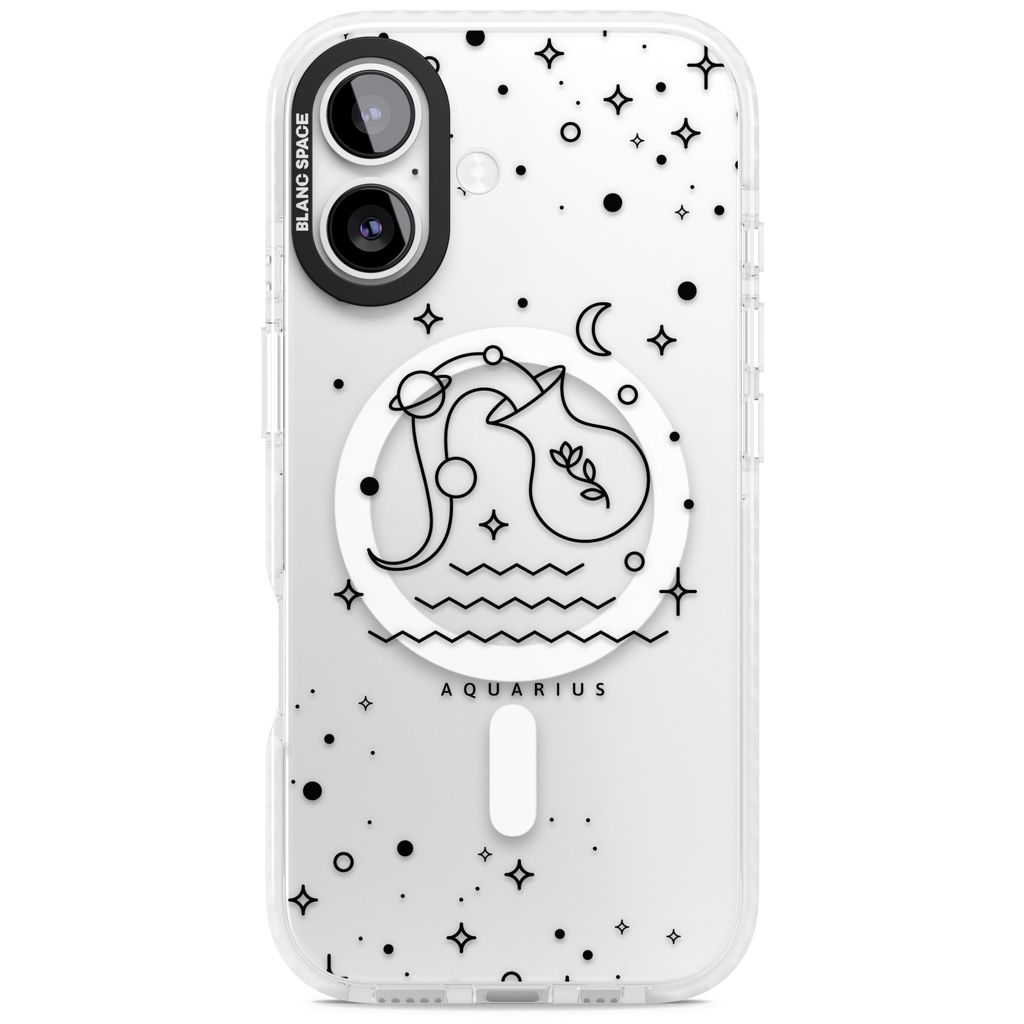 Aquarius Zodiac Symbol iPhone 17 Impact Pro Clear Phone Case