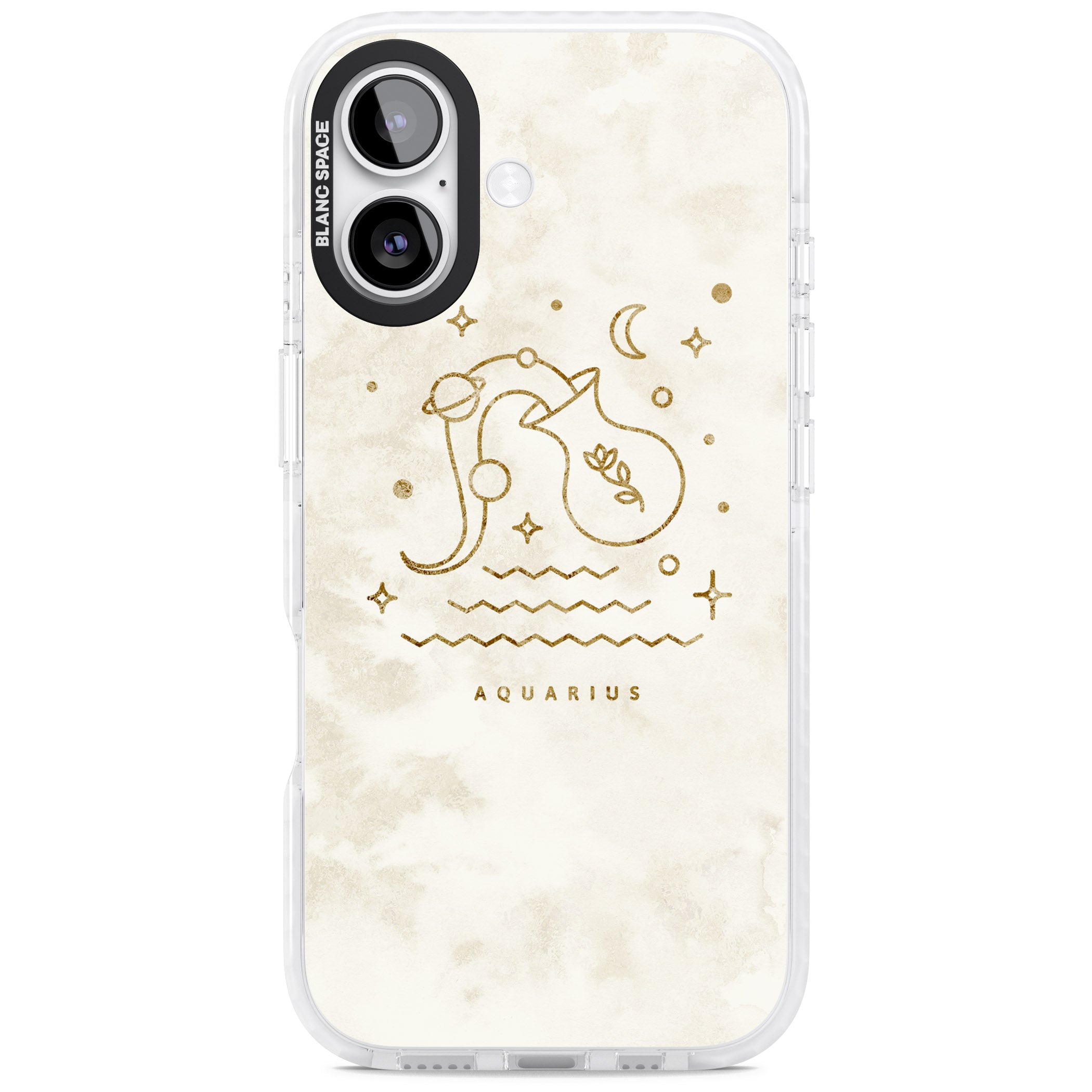 Aquarius Golden Emblem iPhone 17 Impact Pro Clear Phone Case