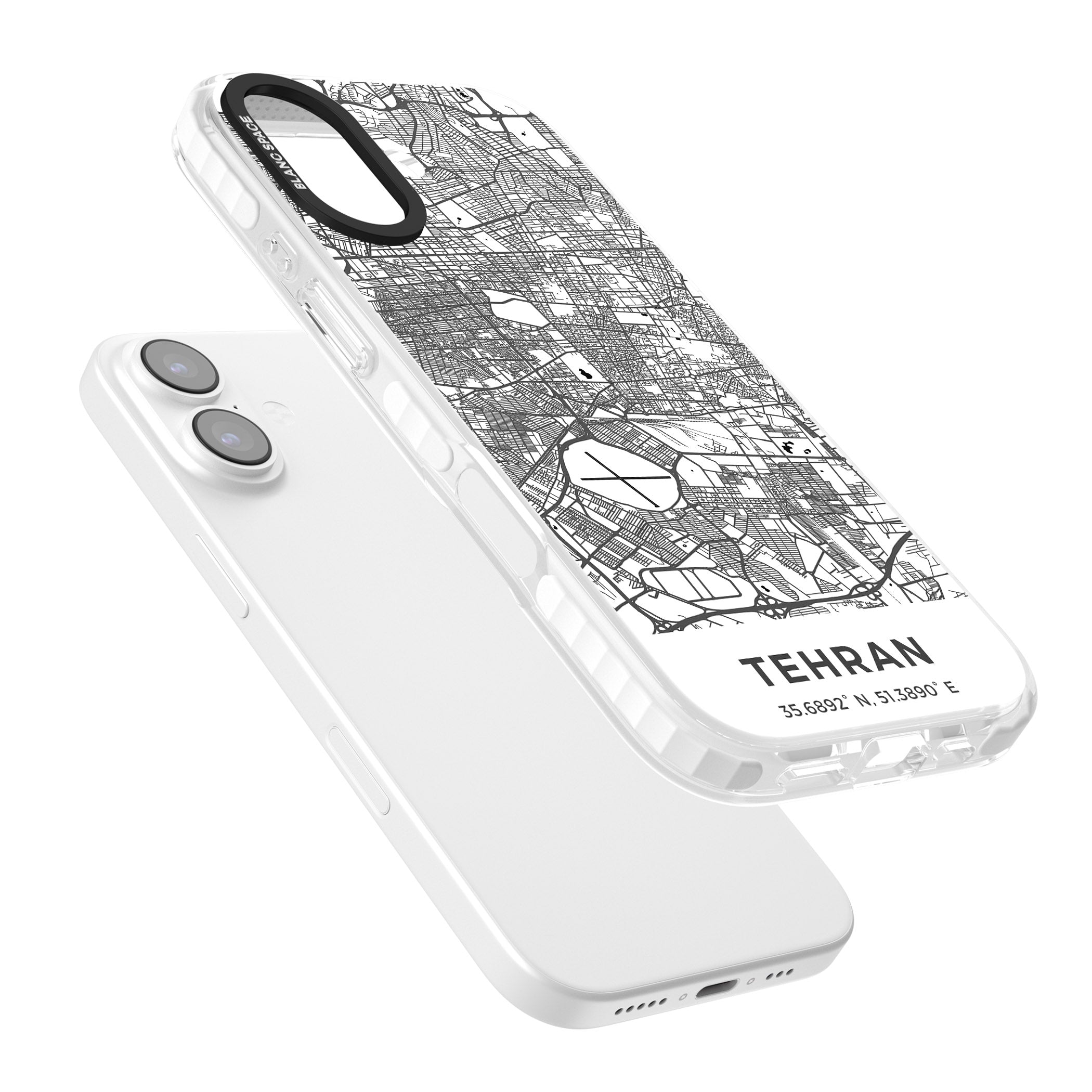 Tehran Map iPhone 17 Impact Clear Phone Case Colours