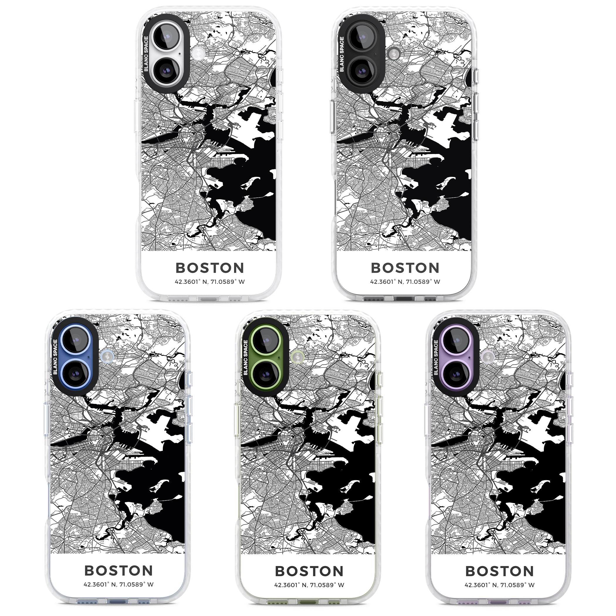 Boston Map iPhone 17 Impact Clear Phone Case APT Impact Protection