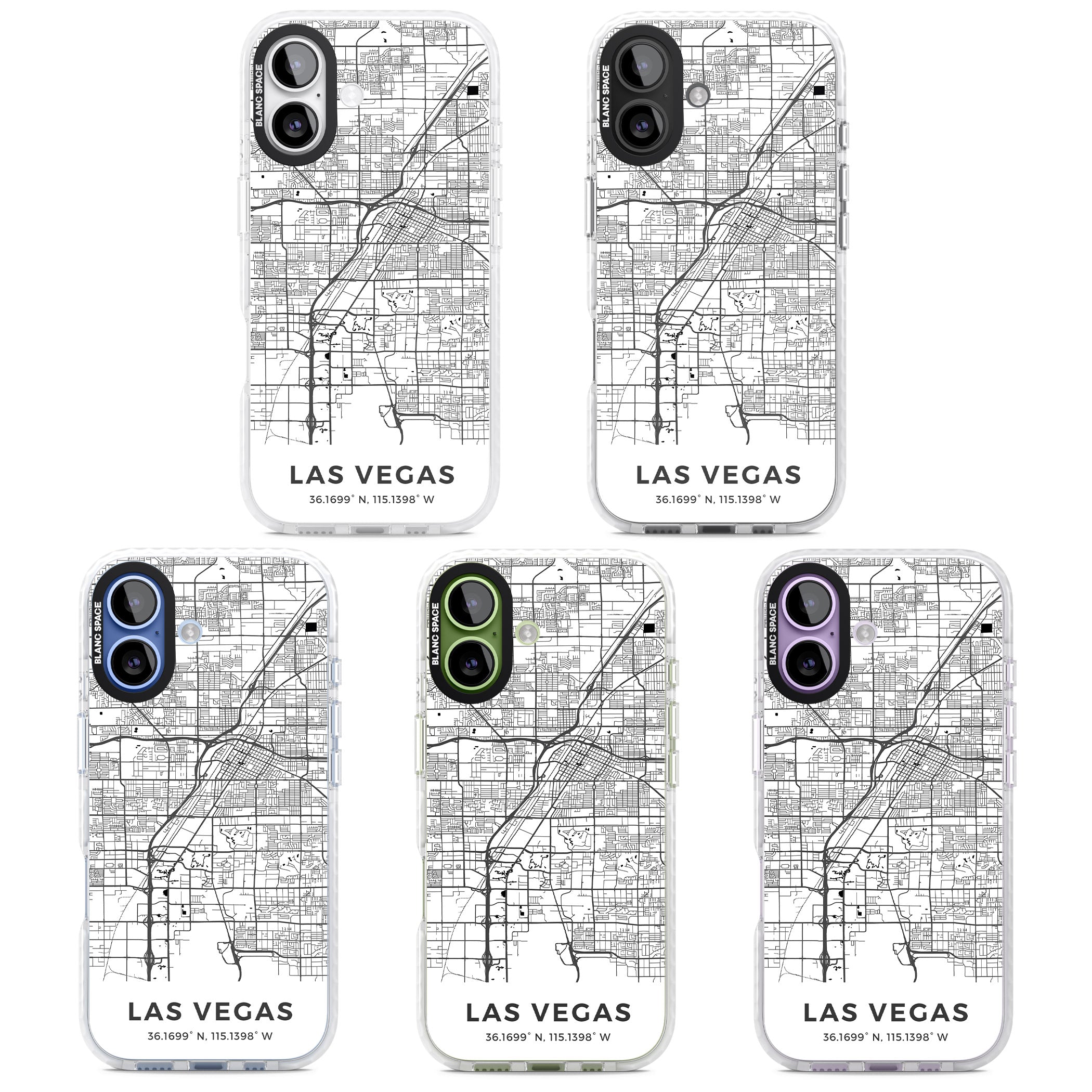 Las Vegas Map iPhone 17 Impact Clear Phone Case APT Impact Protection