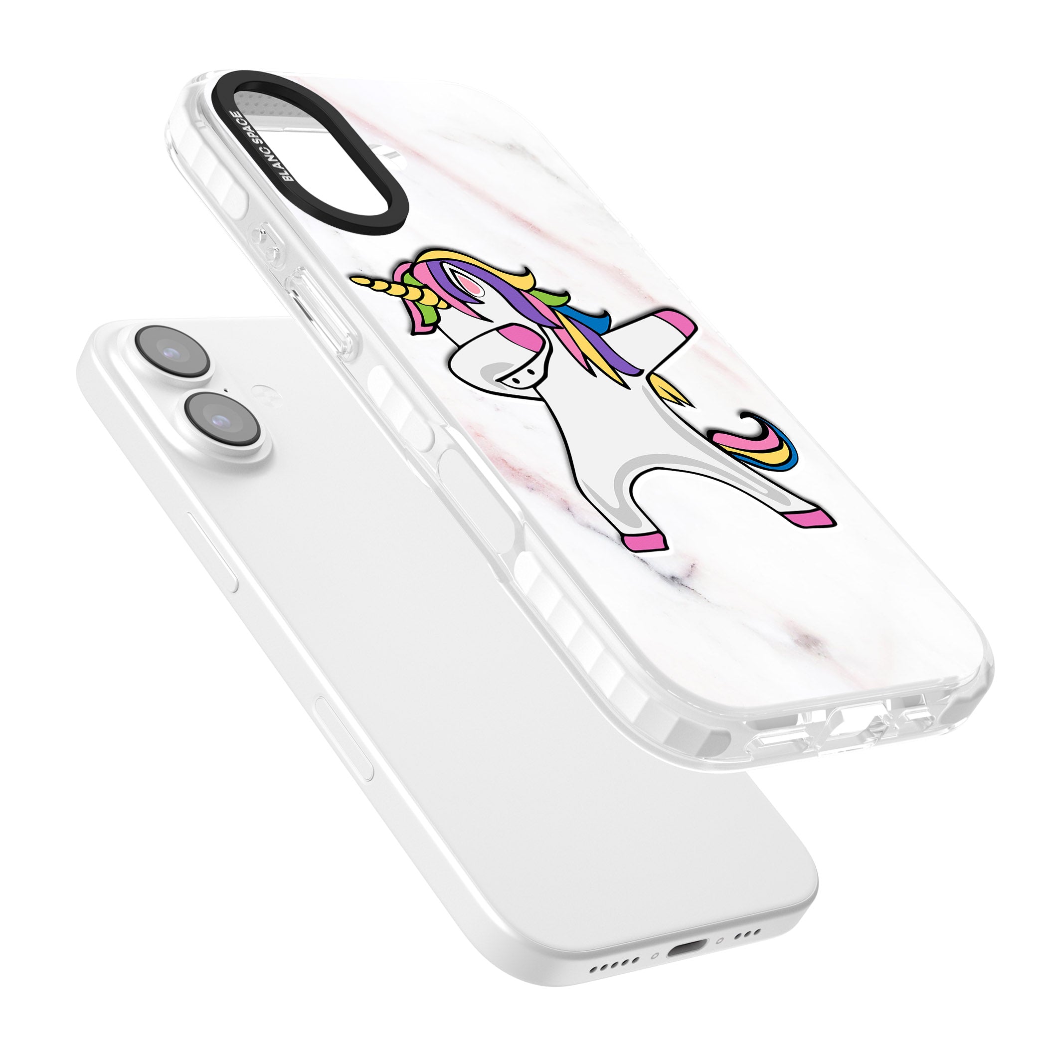 Designer Marble Unicorn Dab iPhone 17 Impact Clear Phone Case Colours