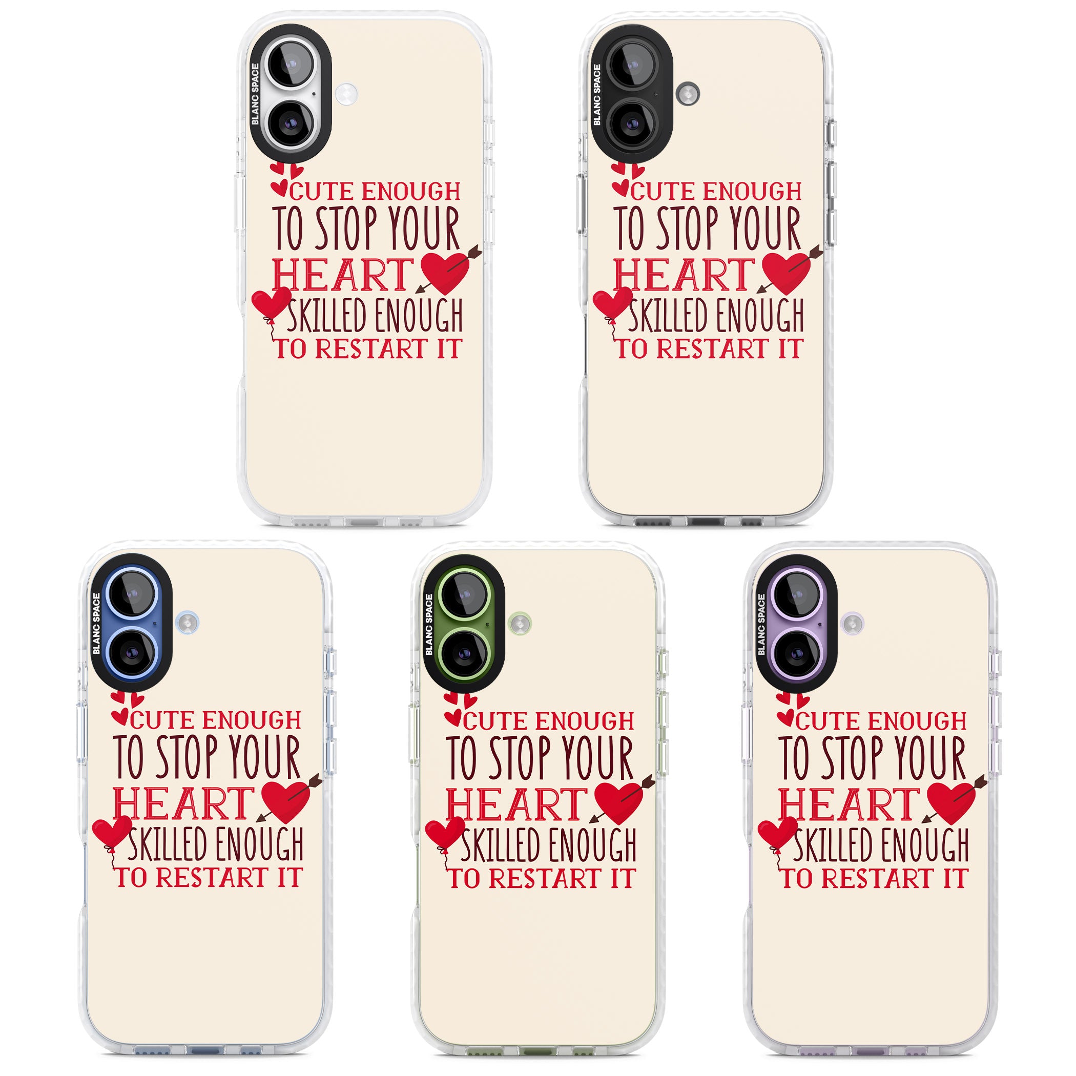 Cute Enough To Stop Your Heart iPhone 17 Impact Clear Phone Case APT Impact Protection