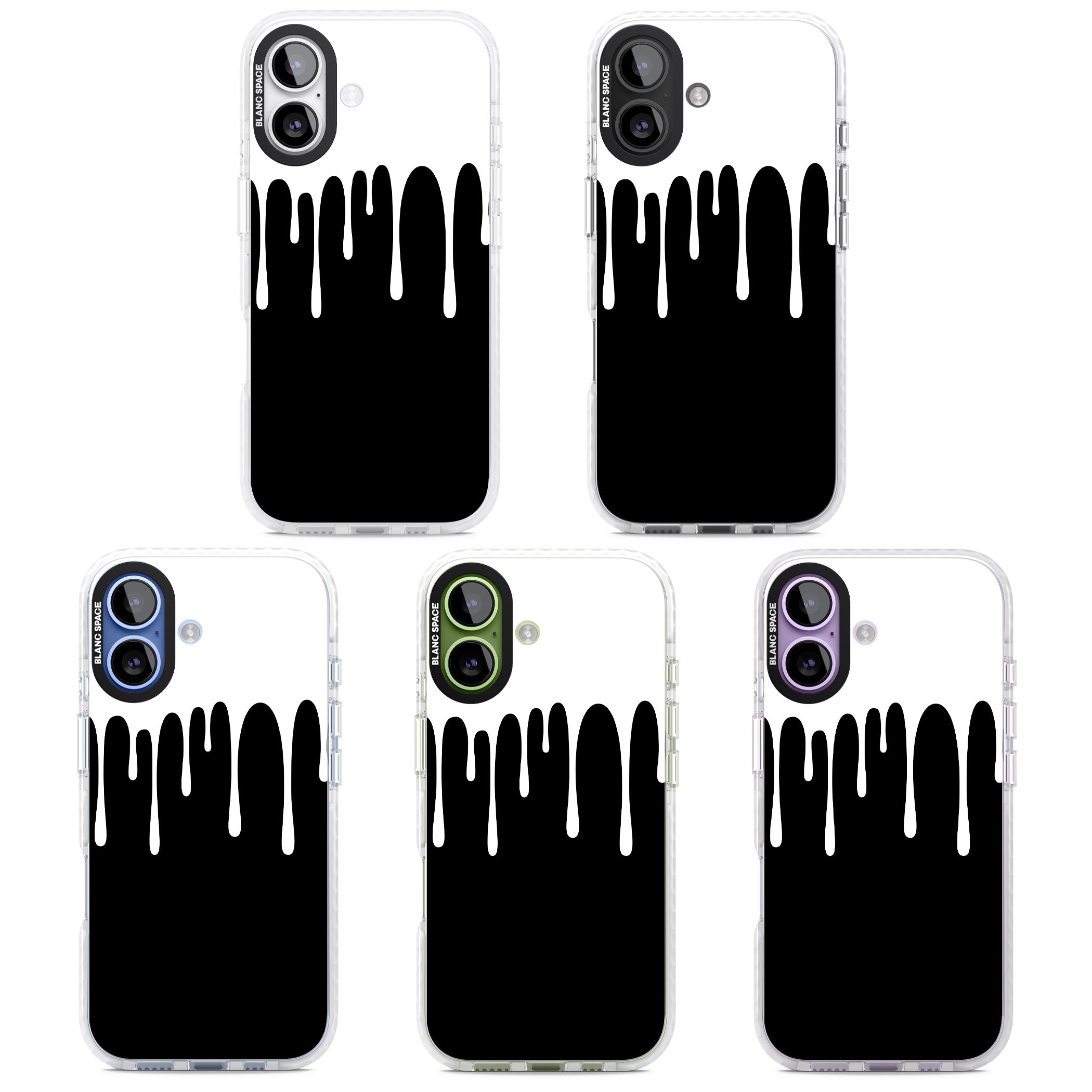 Melted Effect: White & Black iPhone 17 Impact Clear Phone Case APT Impact Protection
