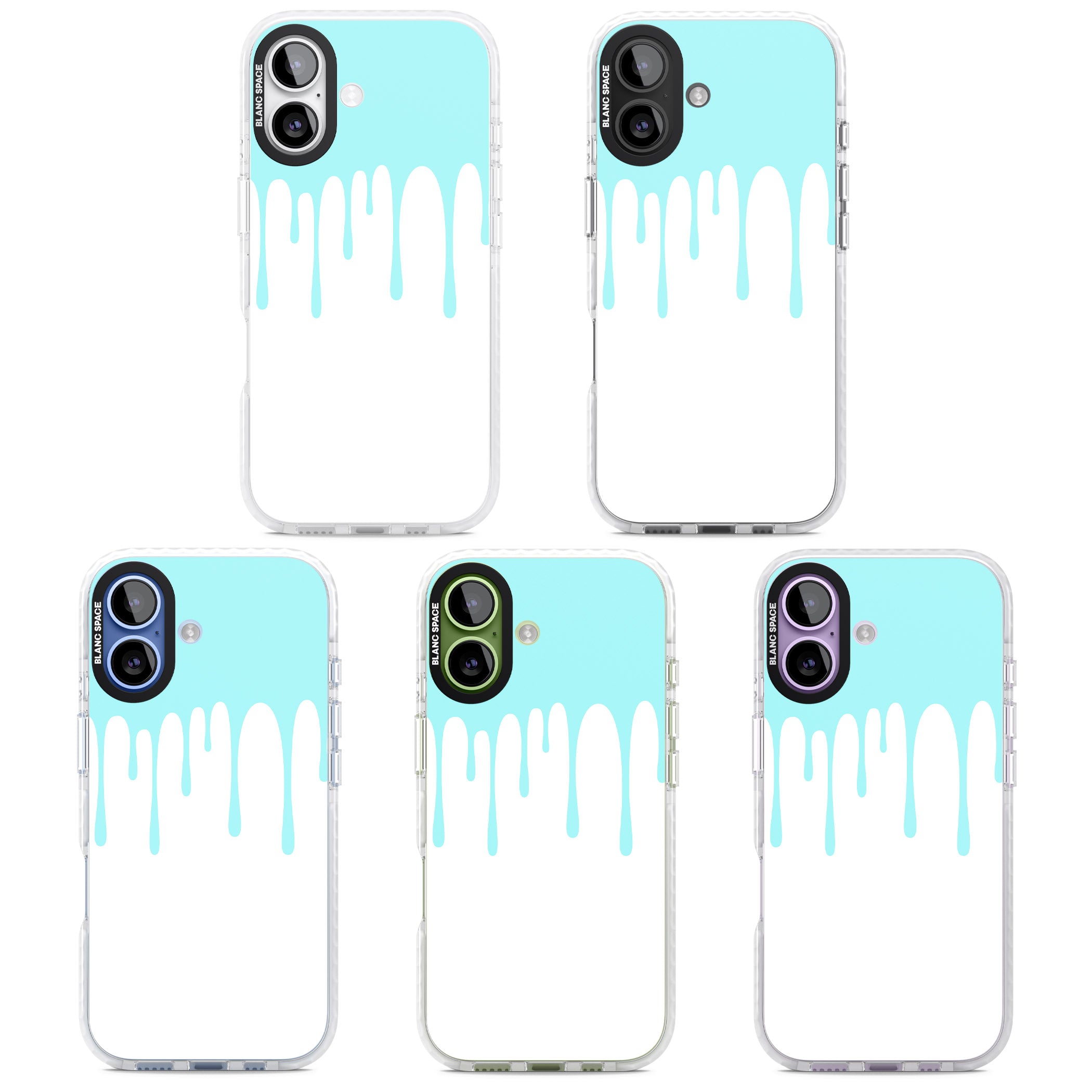 Melted Teal Drip iPhone 17 Impact Clear Phone Case APT Impact Protection