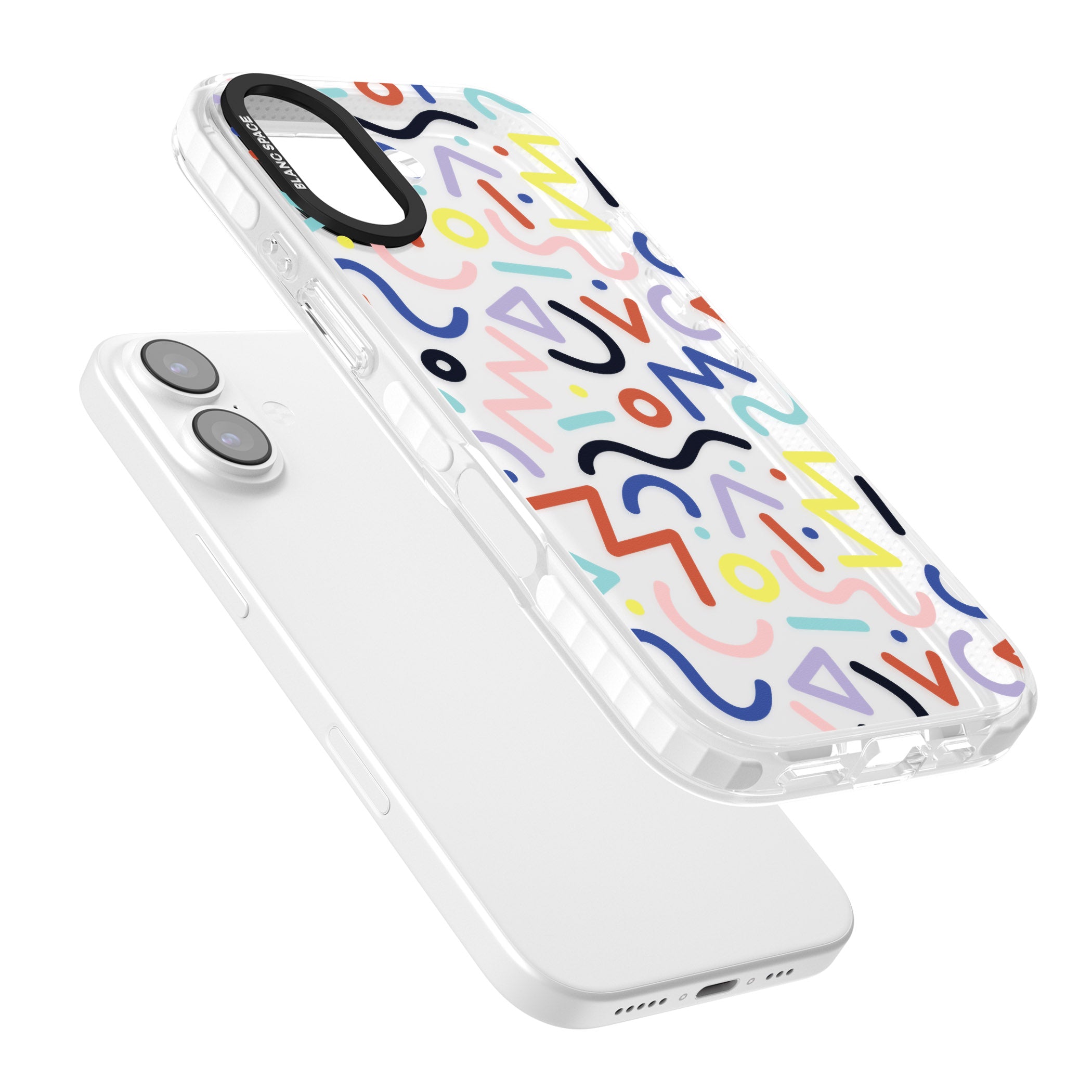 Memphis Retro Pattern iPhone 17 Impact Clear Phone Case Colours