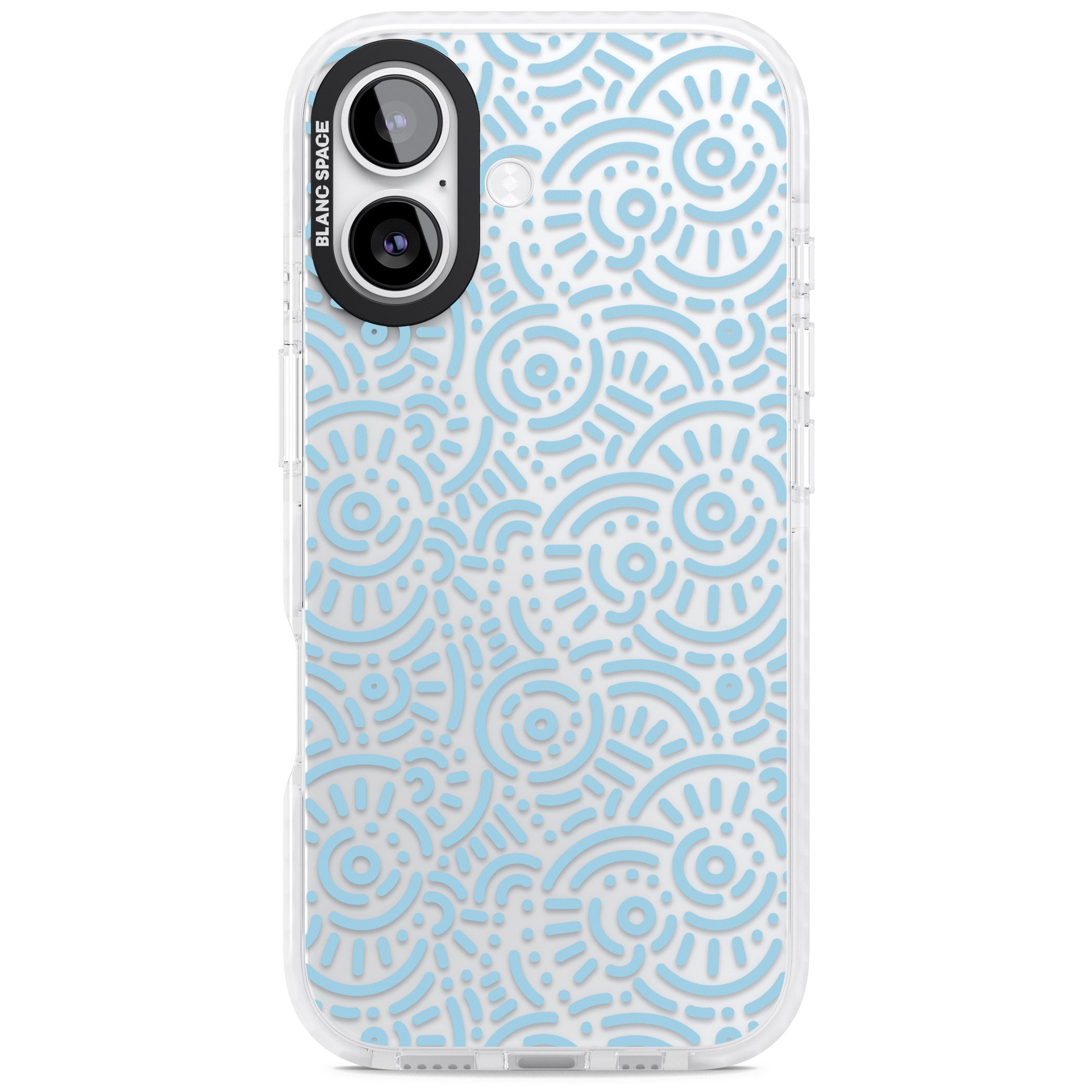 Light Blue Retro Pattern iPhone 17 Impact Clear Phone Case