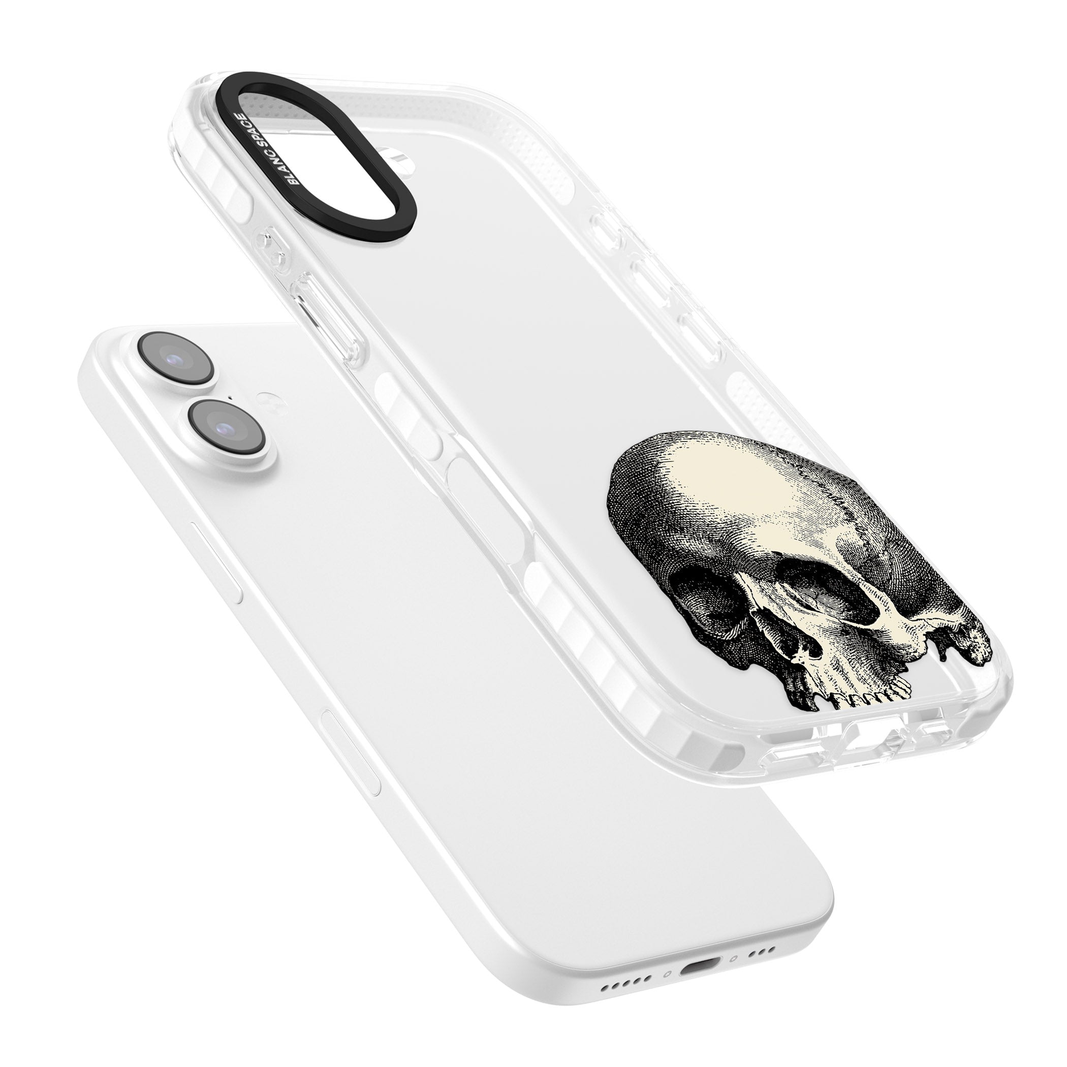 Minimal Vintage Skull iPhone 17 Impact Clear Phone Case Colours