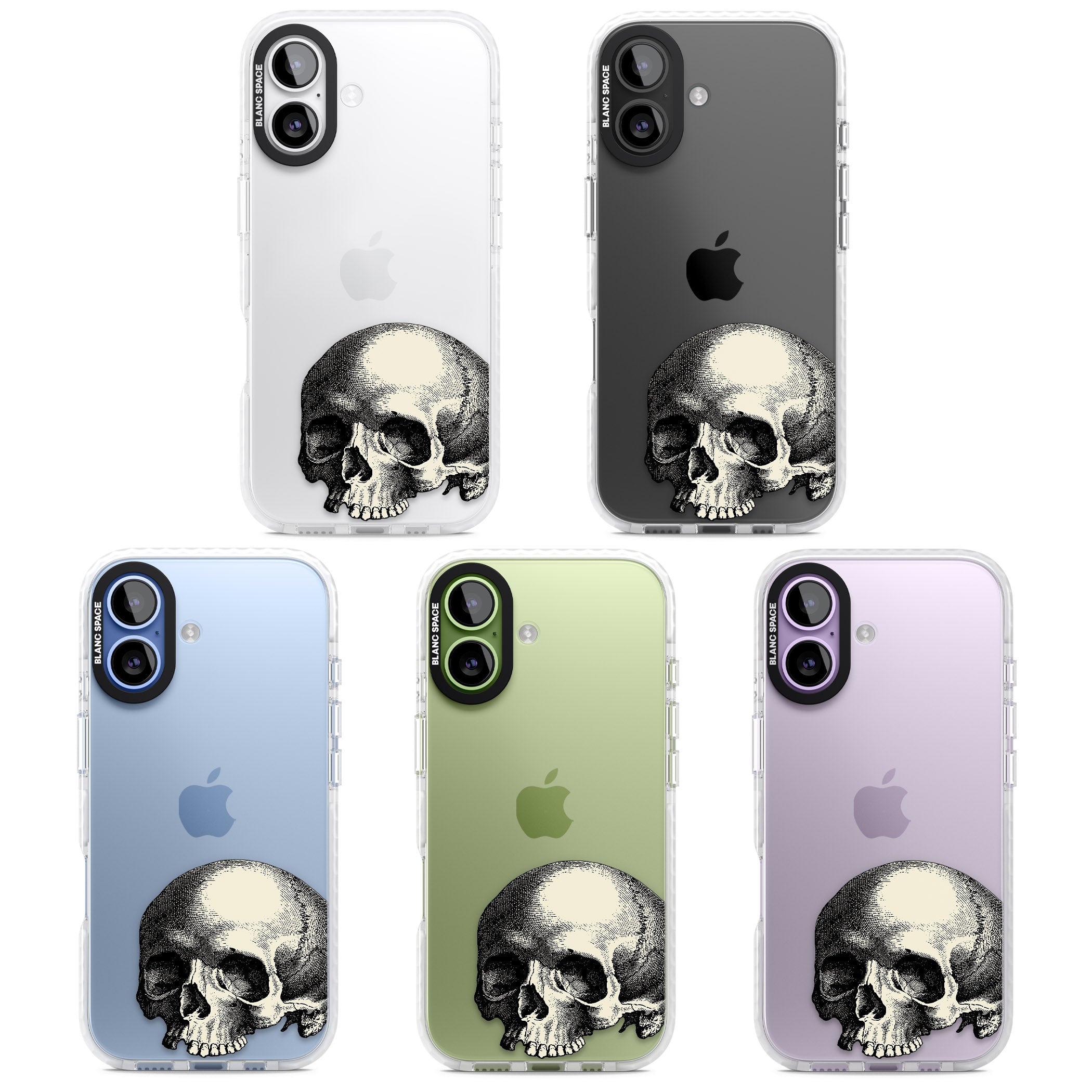 Minimal Vintage Skull iPhone 17 Impact Clear Phone Case APT Impact Protection