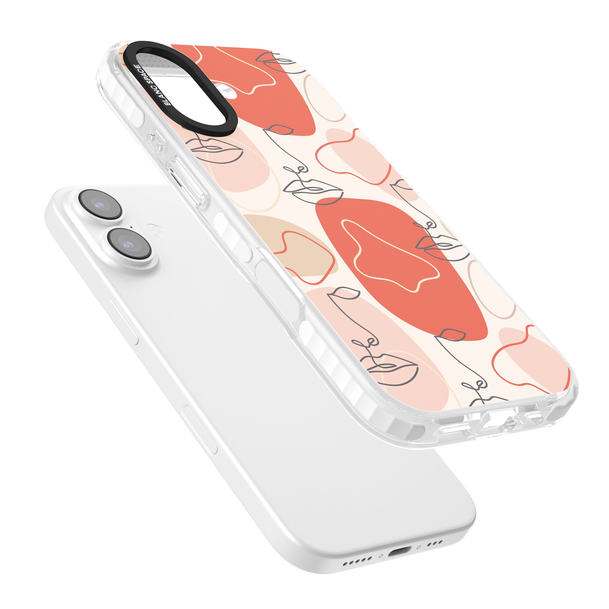 Abstract Face Line Art iPhone 17 Impact Clear Phone Case Colours