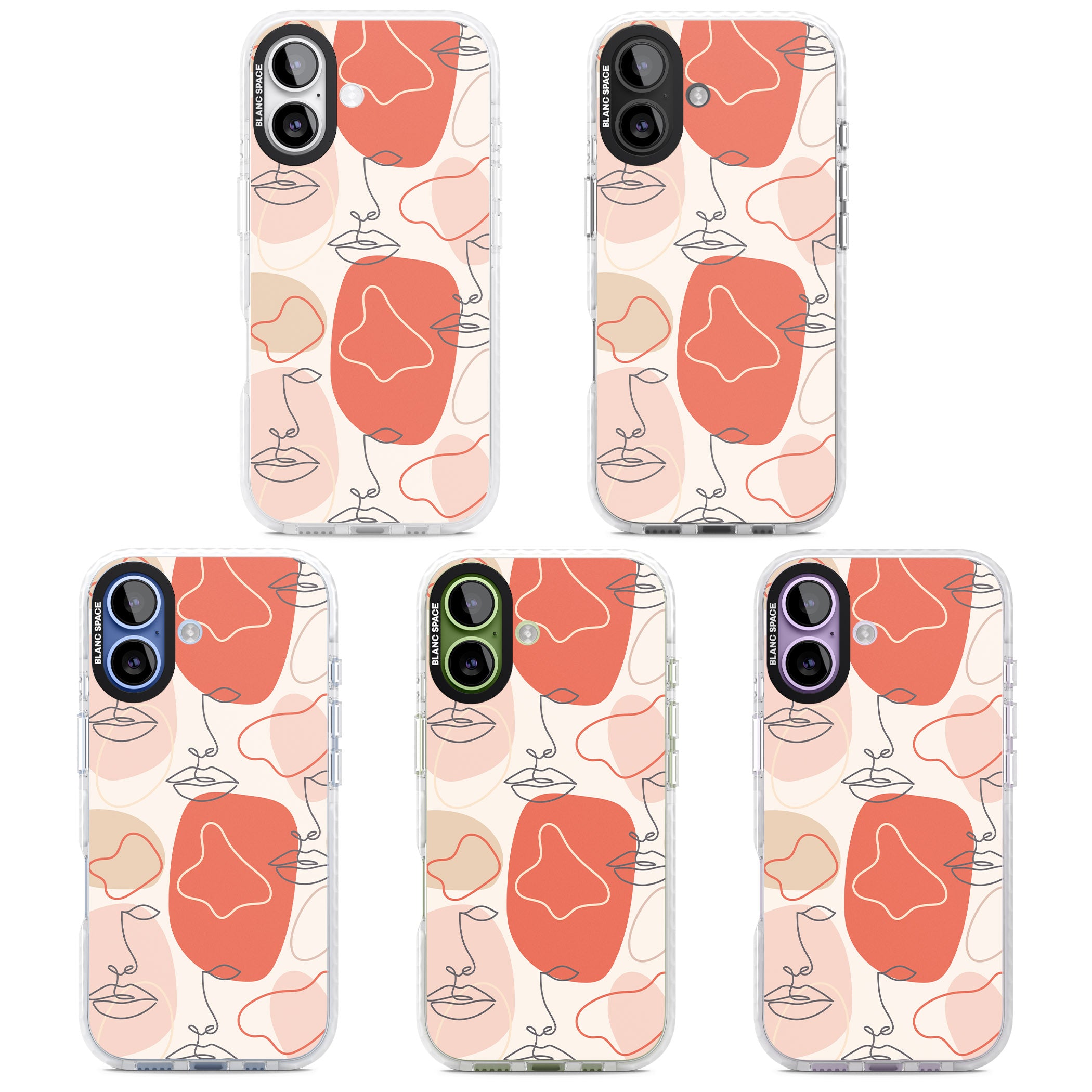 Abstract Face Line Art iPhone 17 Impact Clear Phone Case APT Impact Protection