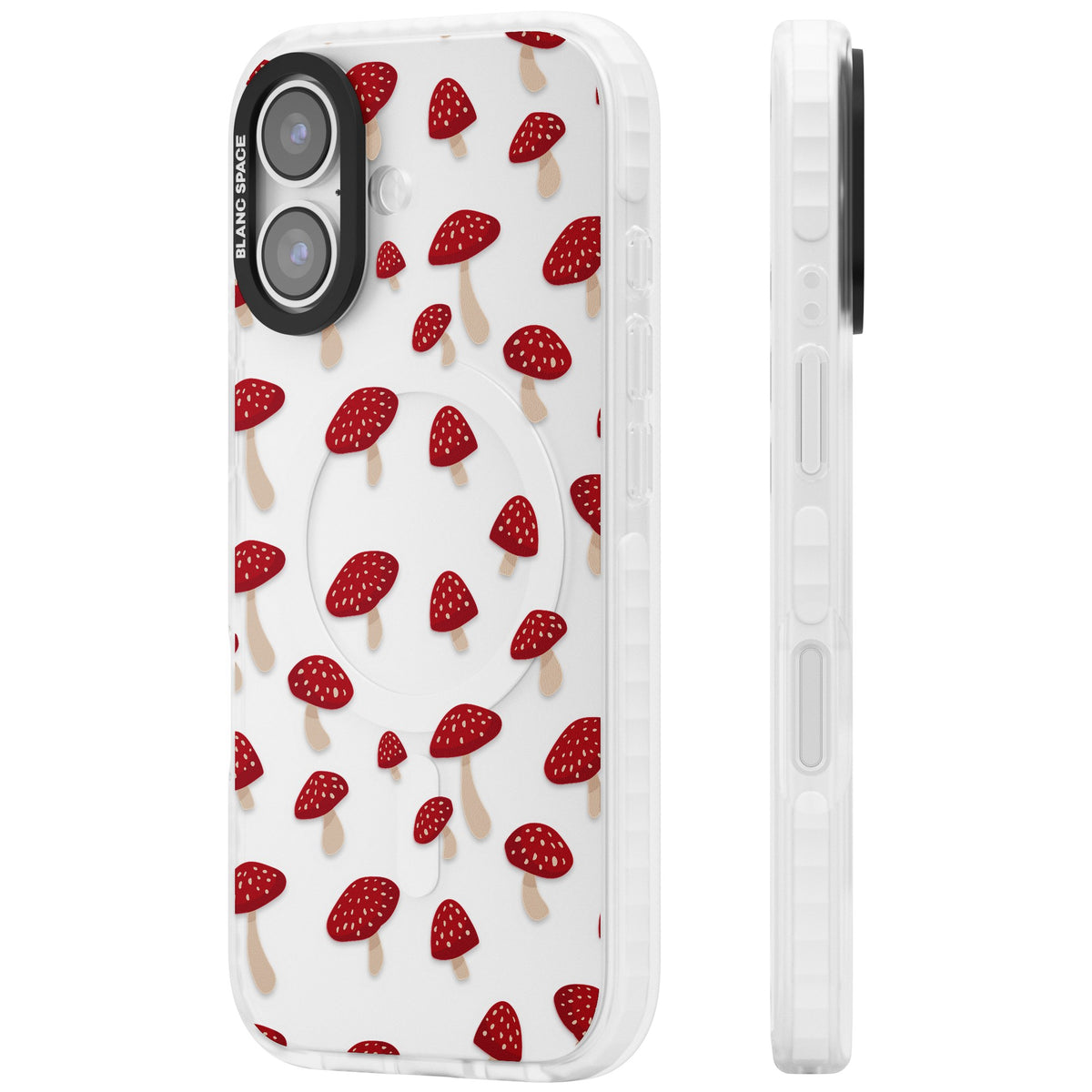 Magical Mushrooms iPhone 16 / iPhone 16 Plus / iPhone 17 Impact Clear Phone Case side