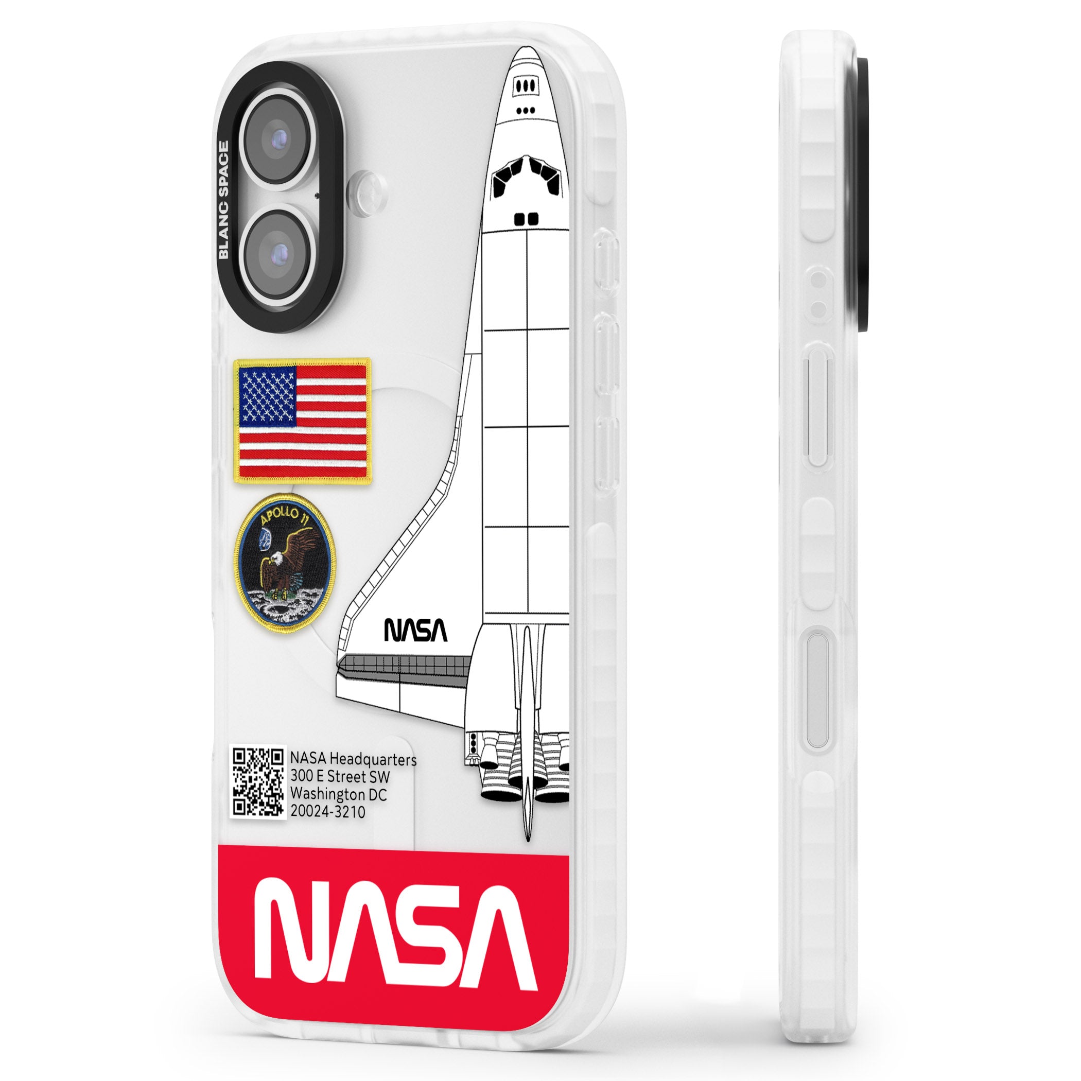 Nasa Apollo 11 iPhone 17 Impact Clear Phone Case Side Profile