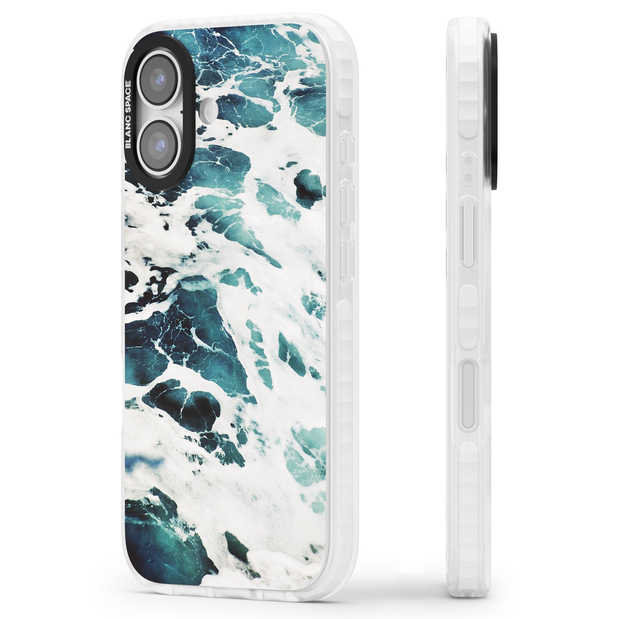 Ocean Surge iPhone 17 Impact Clear Phone Case Side Profile