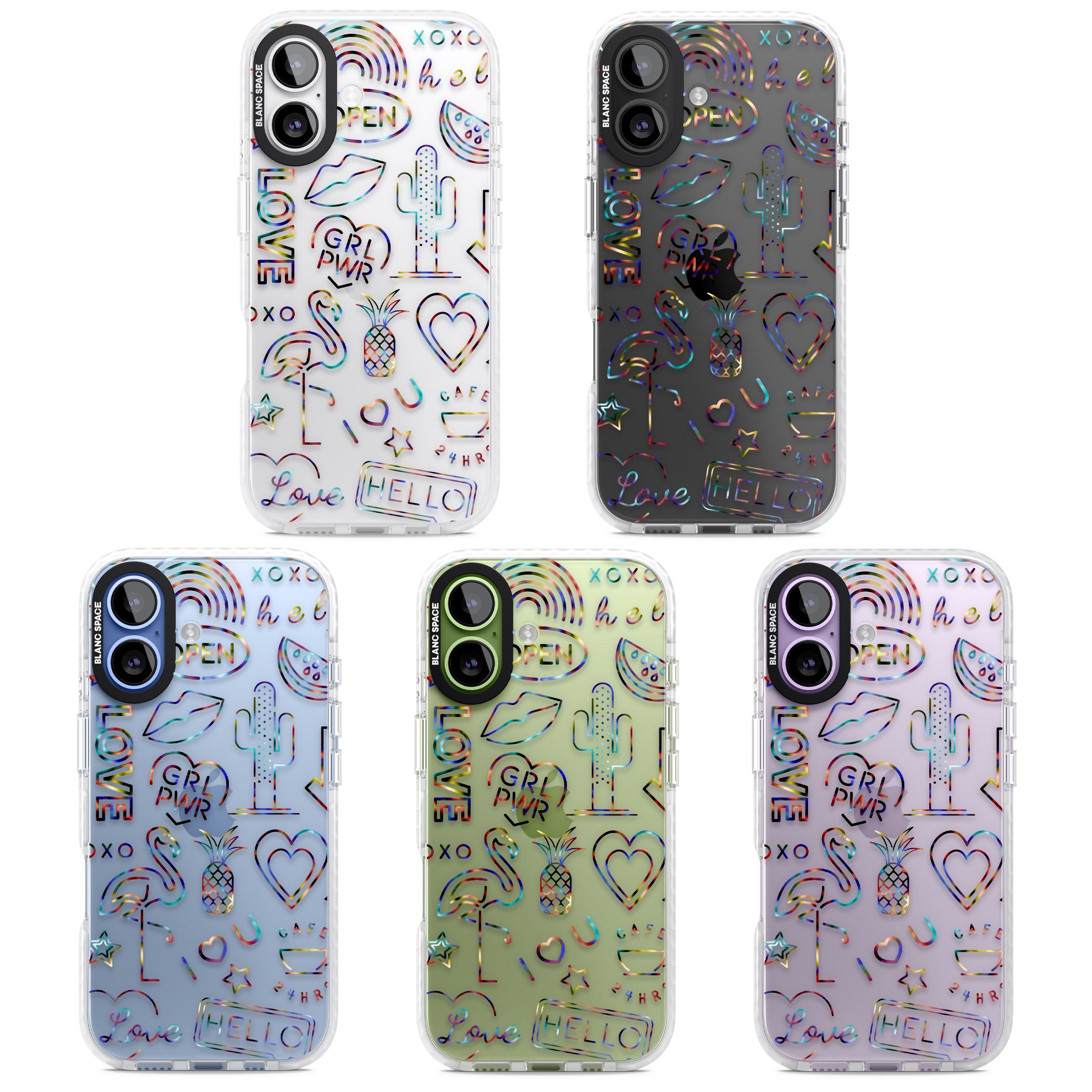Funky Nebula Neon Sign iPhone 17 Impact Clear Phone Case APT Impact Protection
