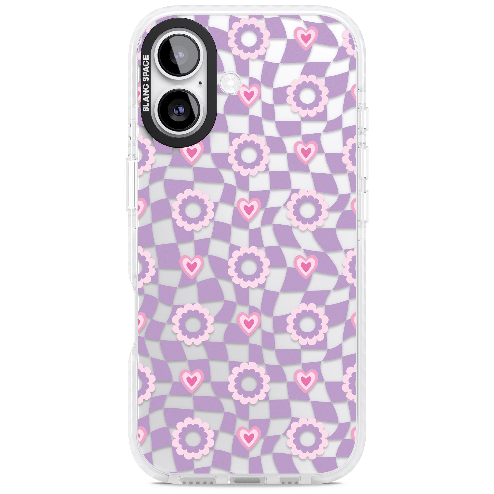 Checkered Love Pattern iPhone 17 Impact Clear Phone Case